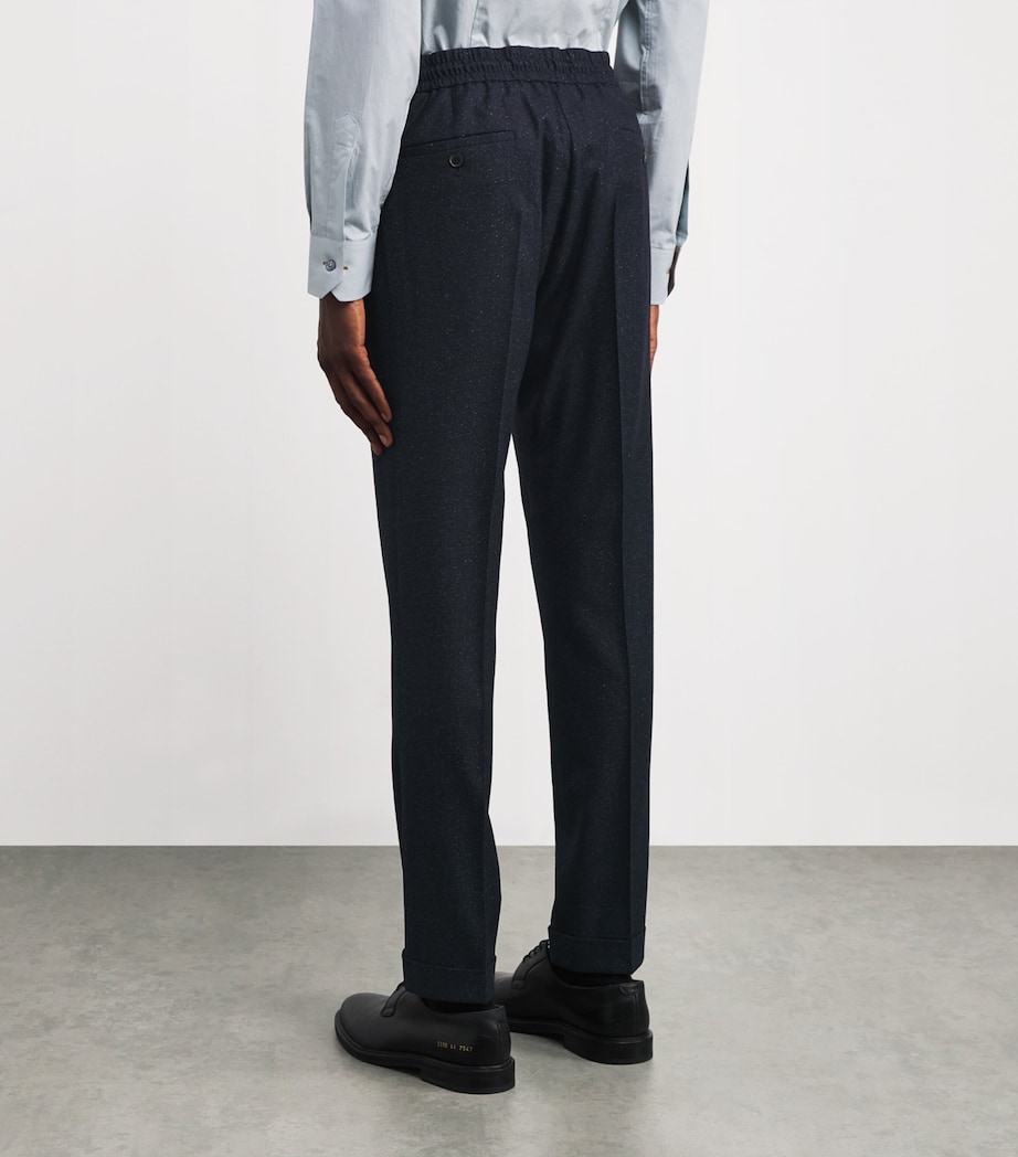 Wool Drawstring Trousers 47_NAVY Image 4