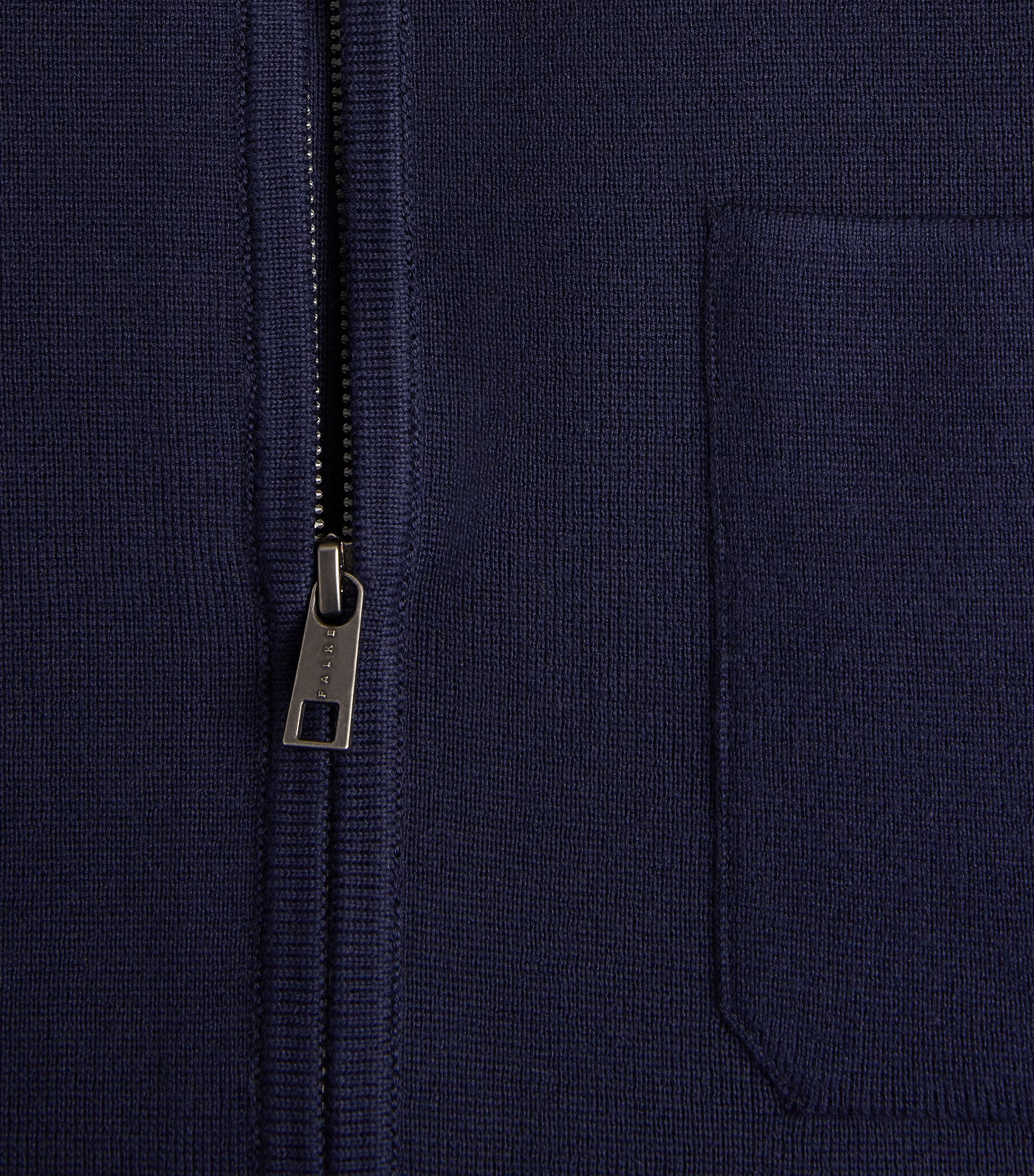 Falke Mens Organic Cotton Zip-Up Sweater Night Sky Image 6