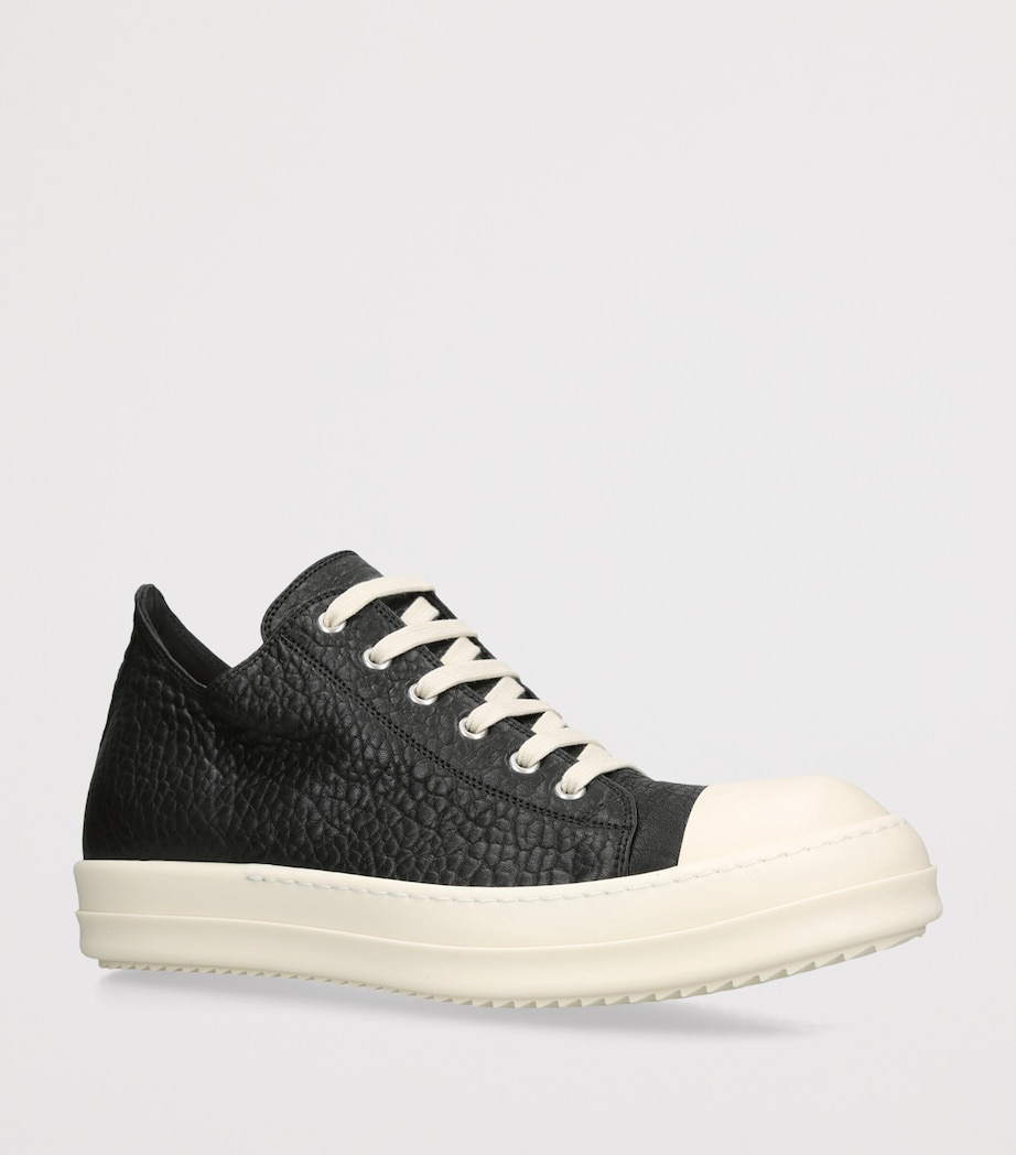 Rick Owens Leather Low-Top Sneakers Black Image 2