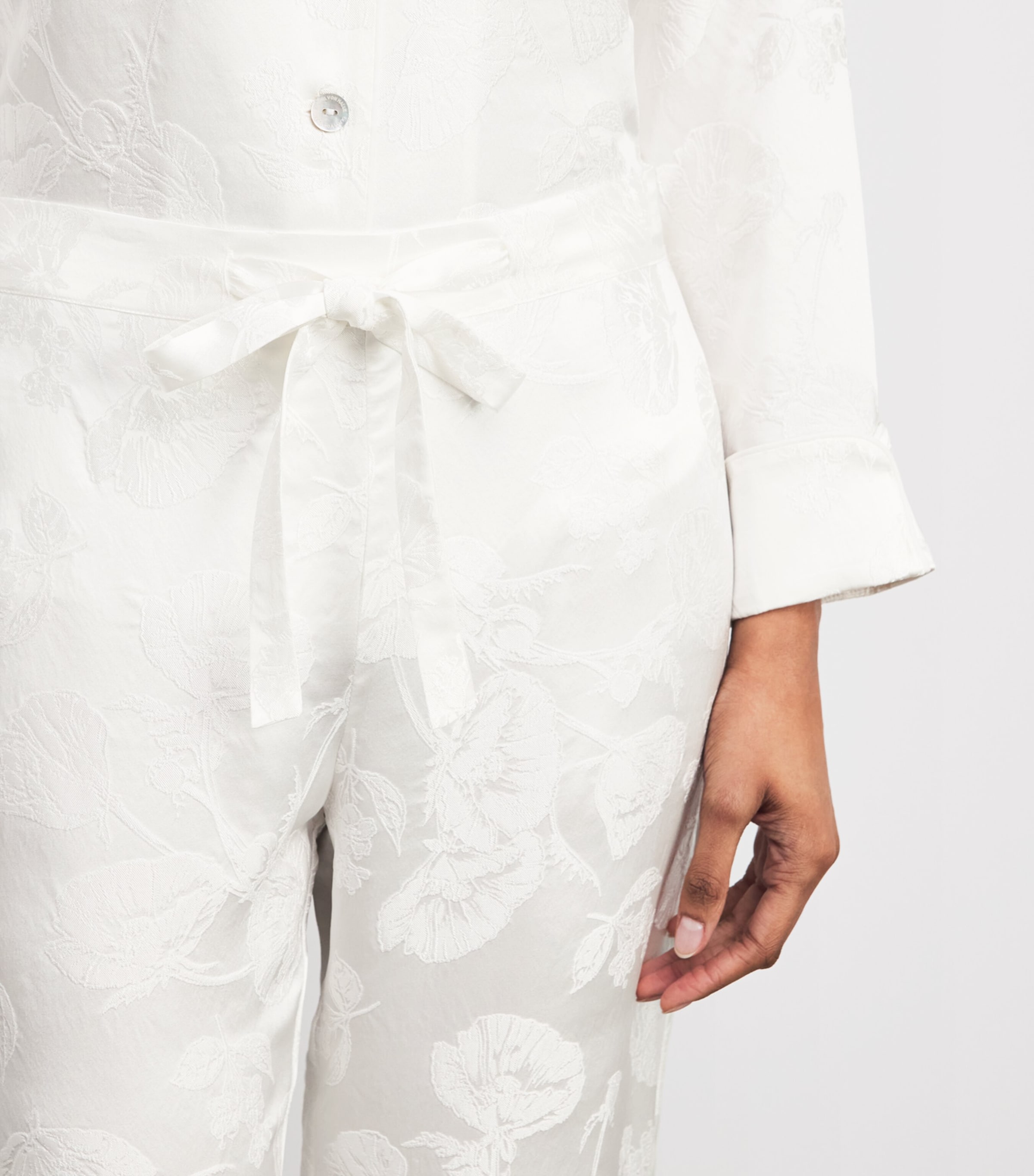 Olivia von Halle Womens Silk Jacquard Lila Pyjama Set Liliana Image 3