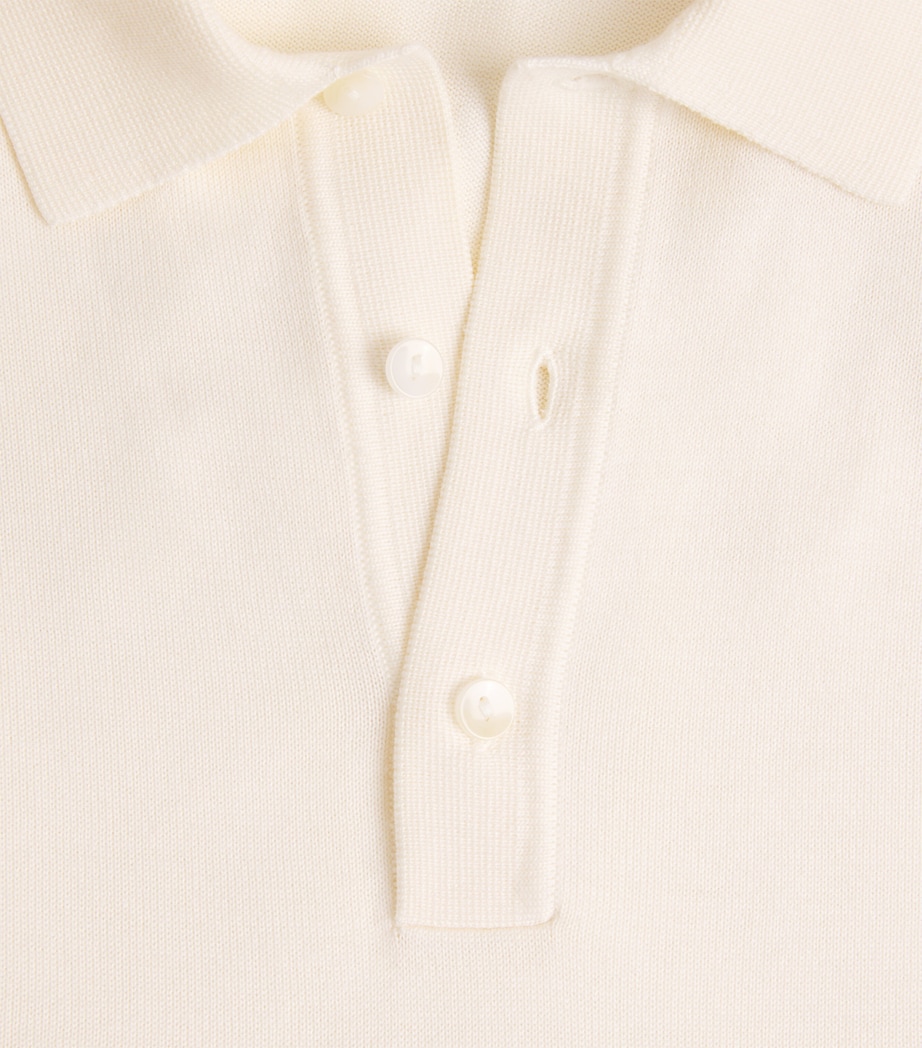 Fred Perry Mens Cotton Logo Polo Shirt Ecru Image 6