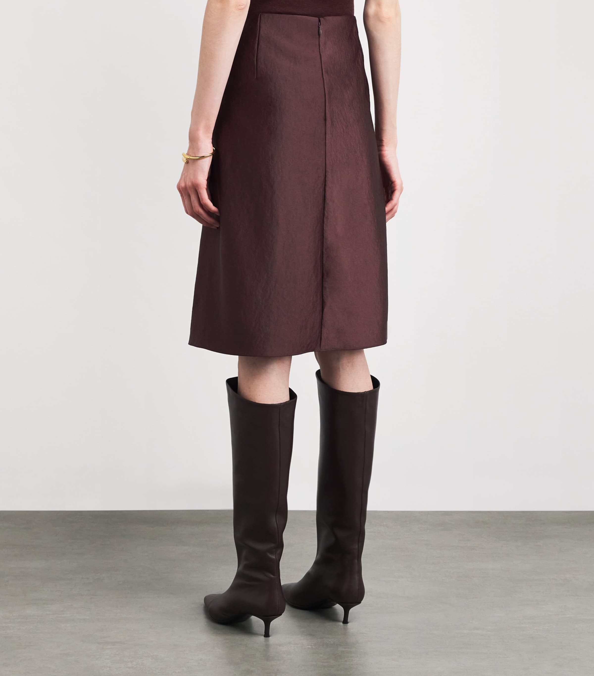 Satin A-Line Skirt 701OXB Image 4