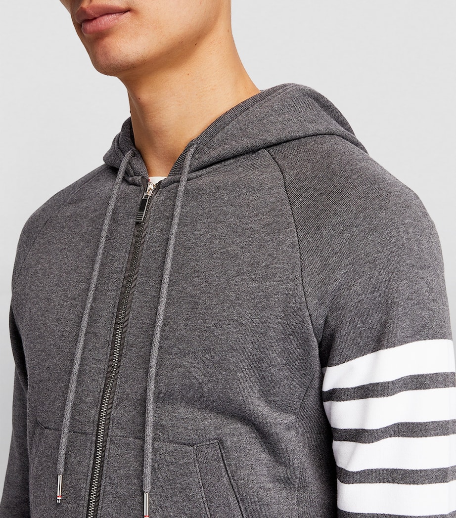 Four-Stripe Zip-Up Hoodie DARK GREY Image 6