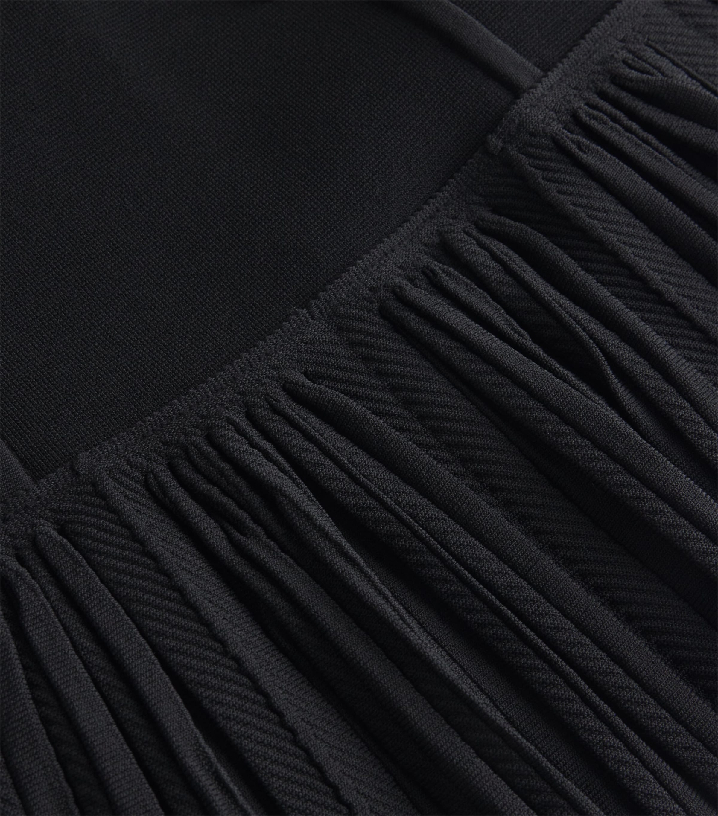 Knitted Buttoned Mini Skirt BLACK Image 5