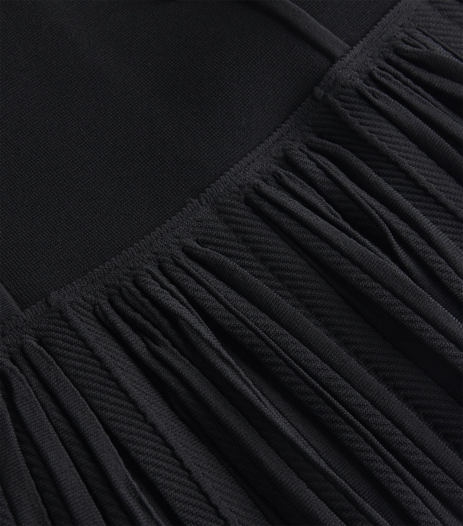 Knitted Buttoned Mini Skirt BLACK Image 5