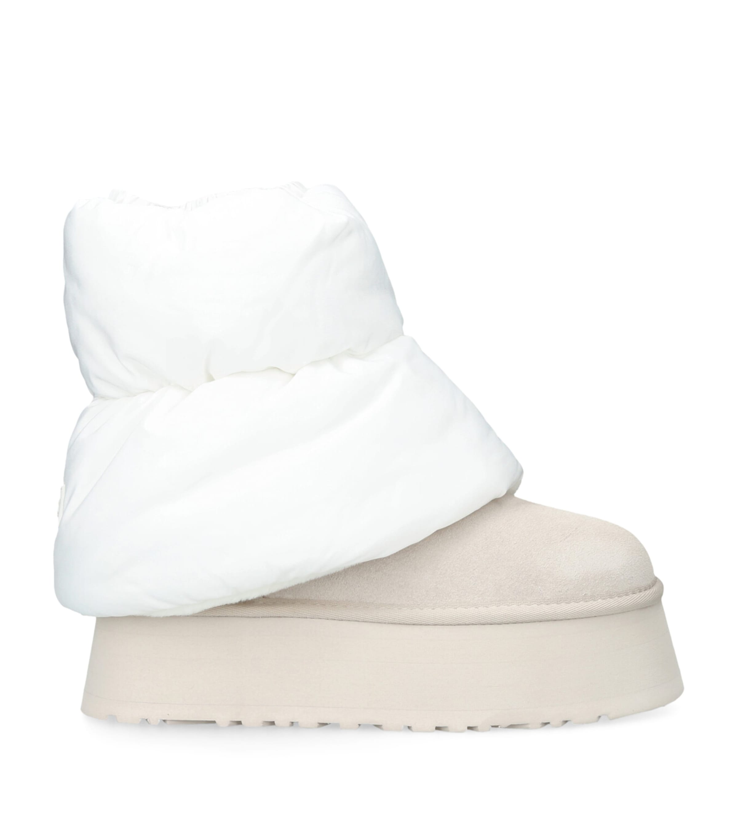 Ugg Suede Mini Dipper Puffer Boots 50 In White