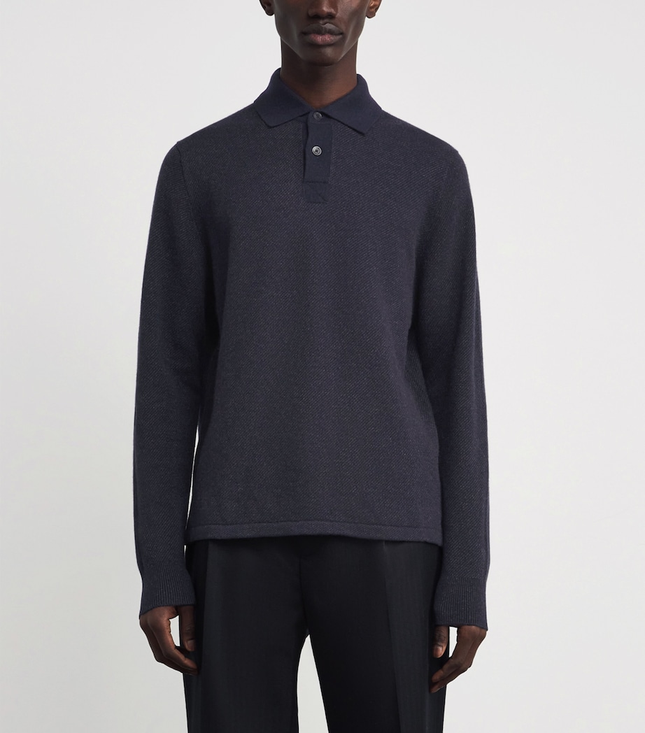 Cashmere Tweel Polo shirt Q25937 NAVY CHARC Image 3