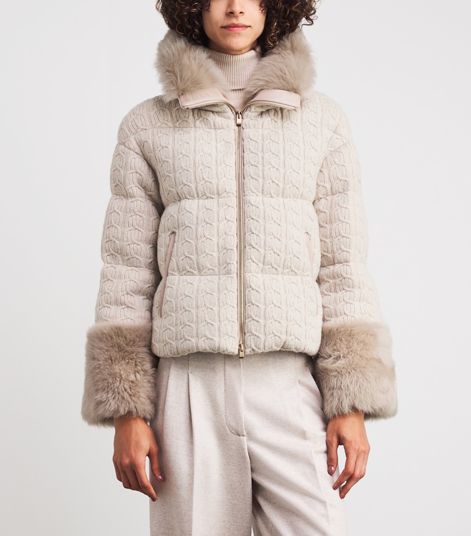 Cashmere Padded Jacket N42BEIGE - CANVAS Image 3