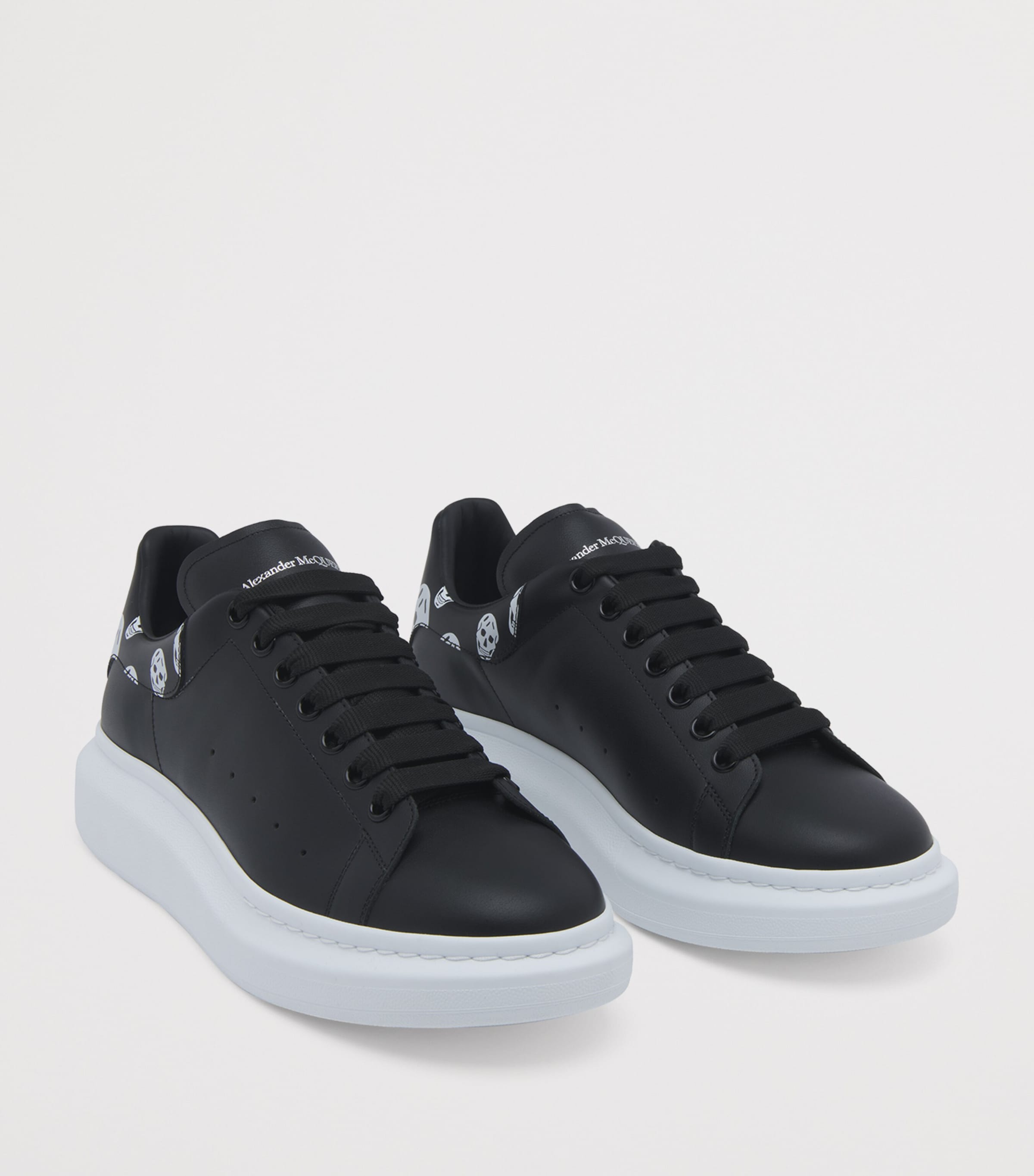 McQueen Leather Skull-Print Oversized Sneakers Image 2