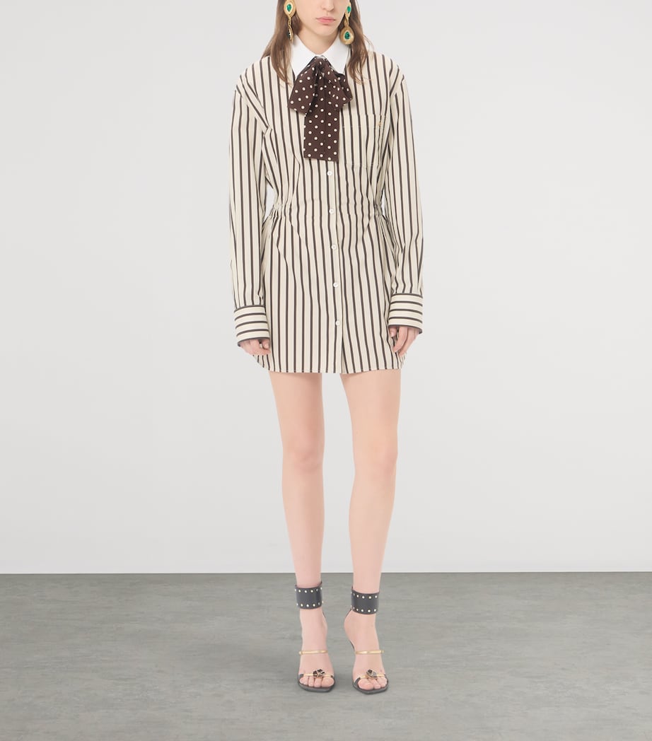 Valentino Womens Cotton Stripe Mini Shirt Dress Image 2