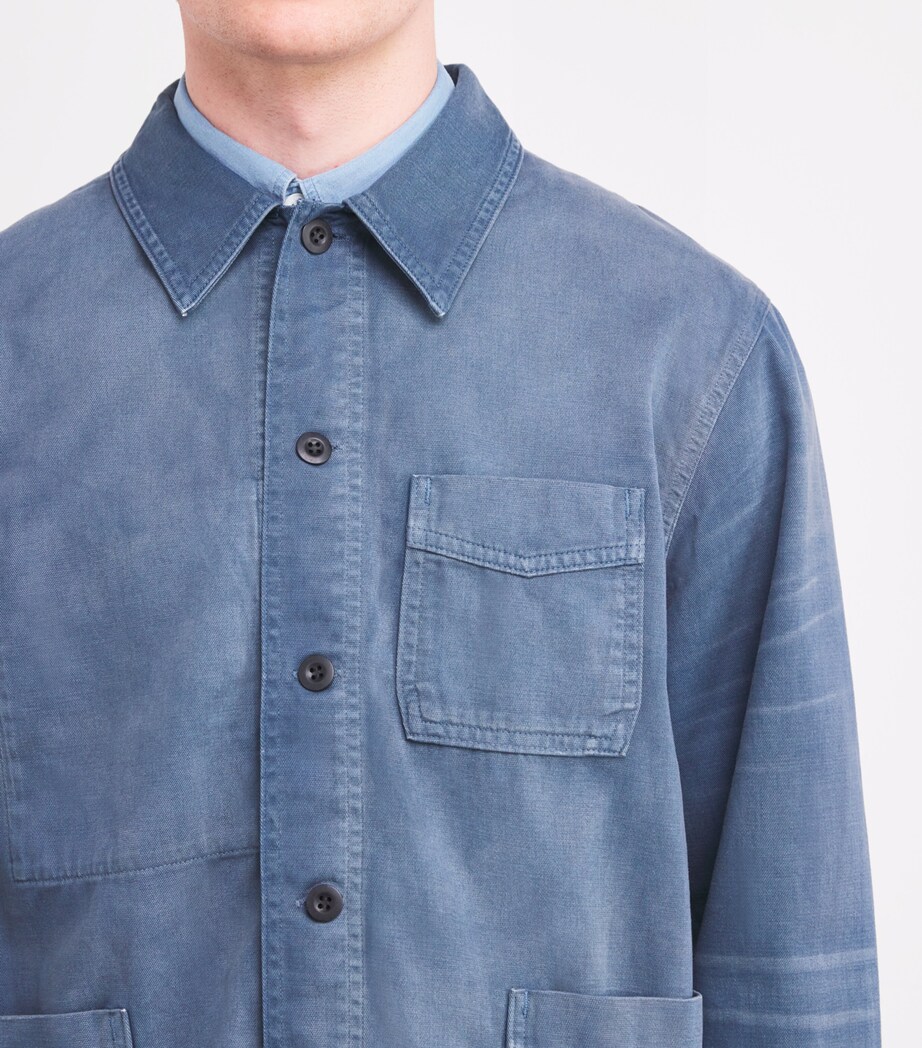 Polo Ralph Lauren Mens Cotton Rustic Overshirt Blue Image 6