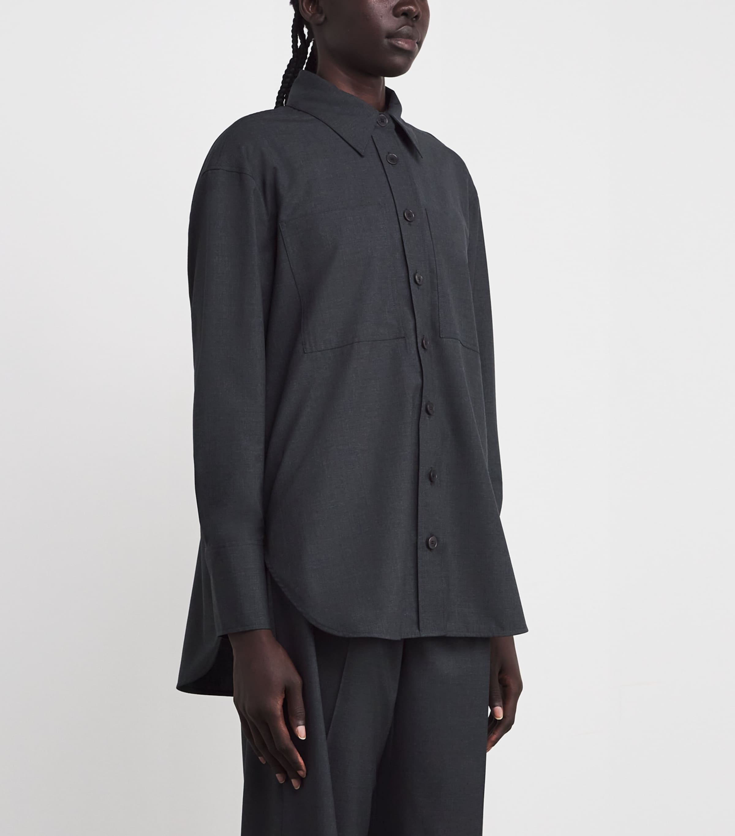 Virgin Wool Herold Blouse SMOKE Image 3