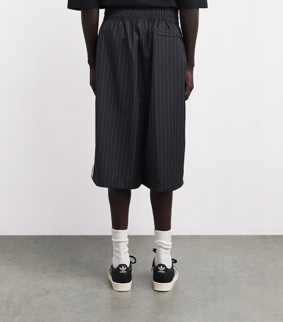 Willy Chavarria Mens x adidas Originals Pinstripe Shorts Black/white Image 5
