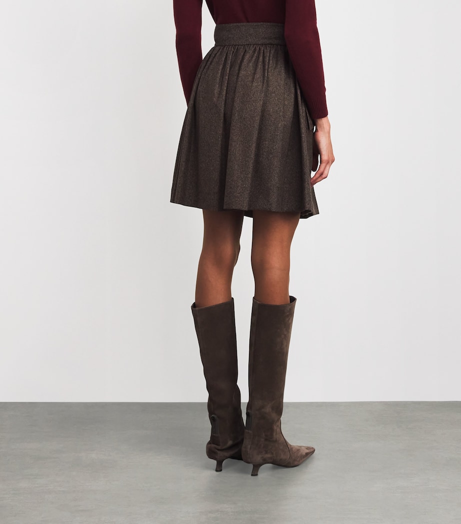 Virgin Wool Mini Skirt BROWN Image 4