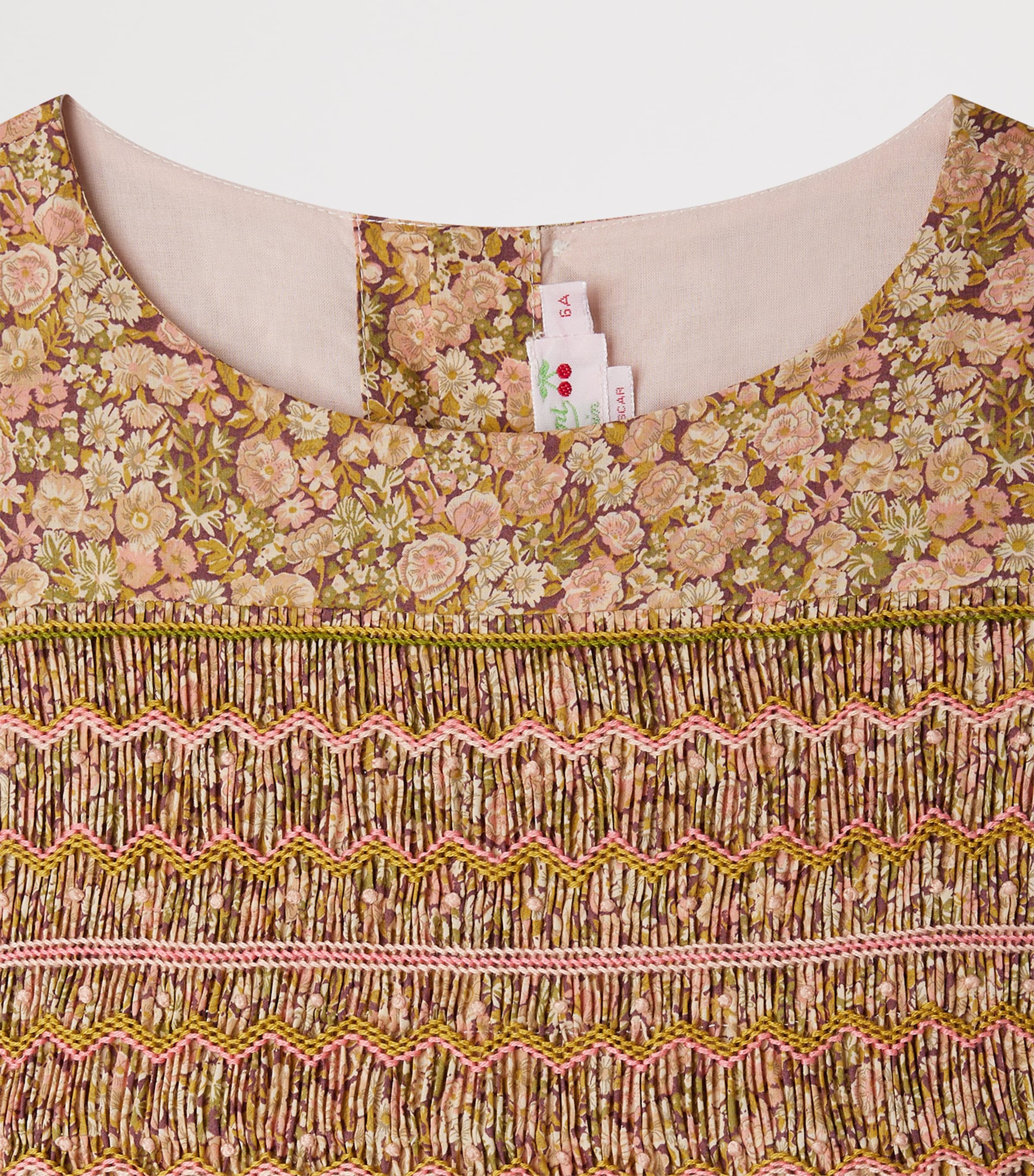 Organic Cotton Duchess Dress (4-8 Years) FL ROSE CAMELIA Image 3