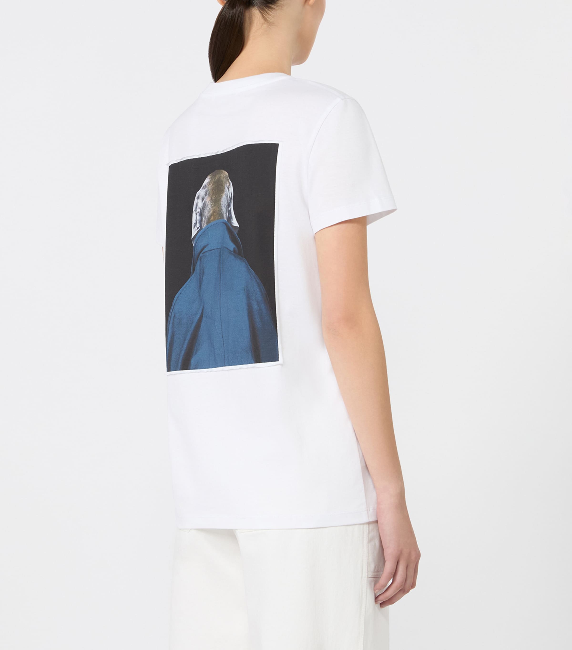 Max Mara Womens Dog Print T-Shirt White Image 4
