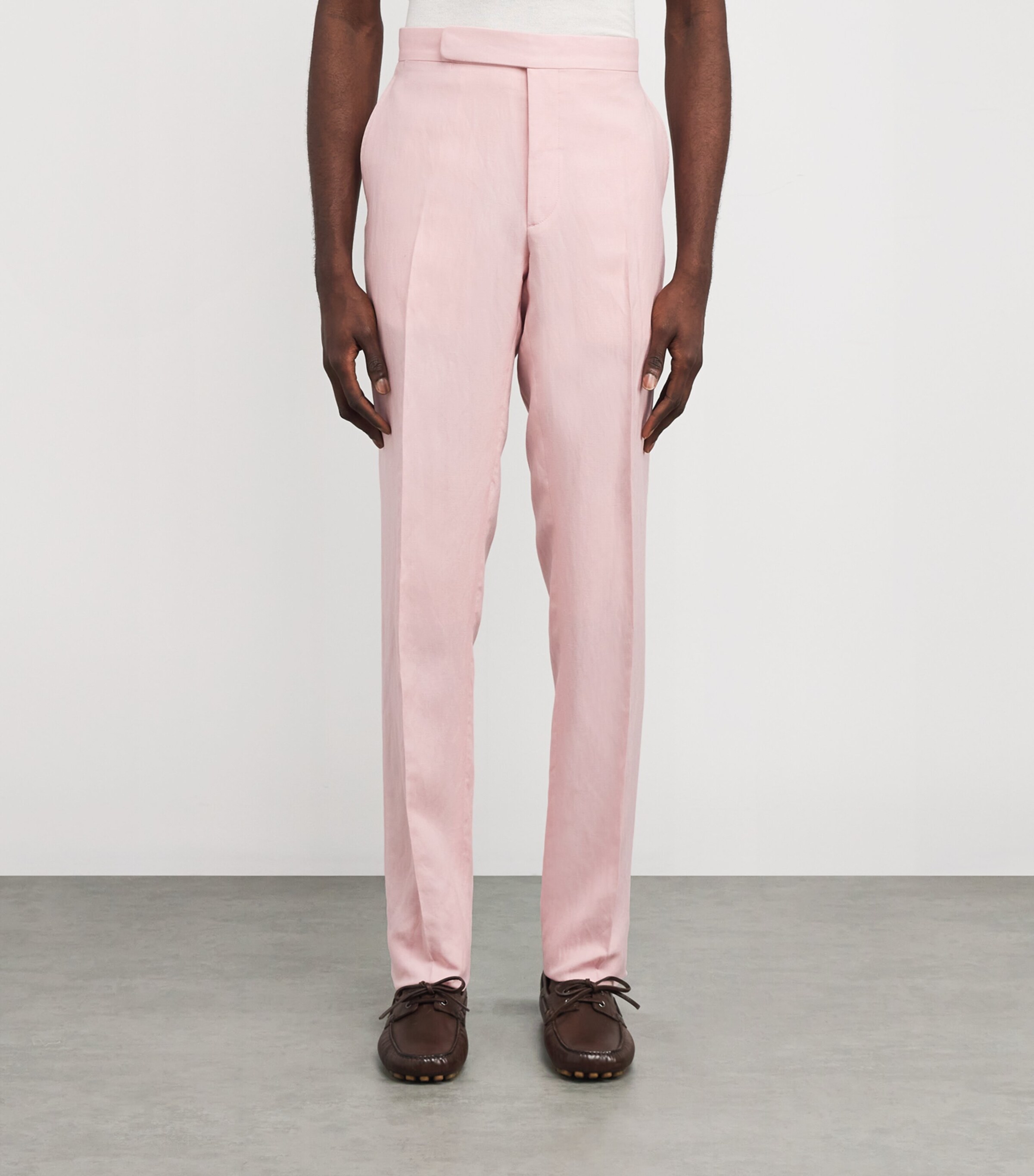 Ralph Lauren Purple Label Pink Silk-Linen Gregory Tailored