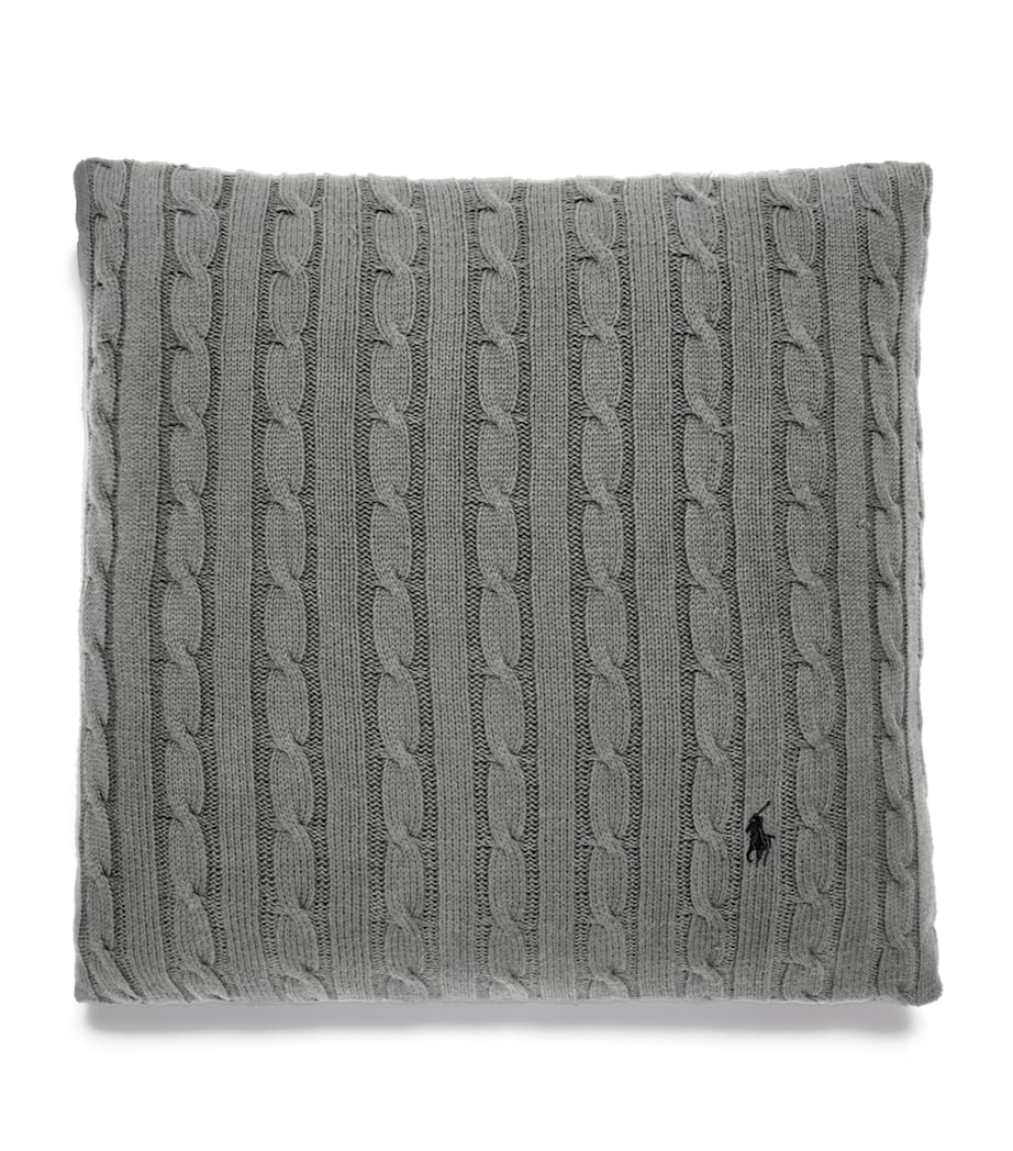Cable-Knit Cushion Cover (45cm x 45cm) GREY Image 1