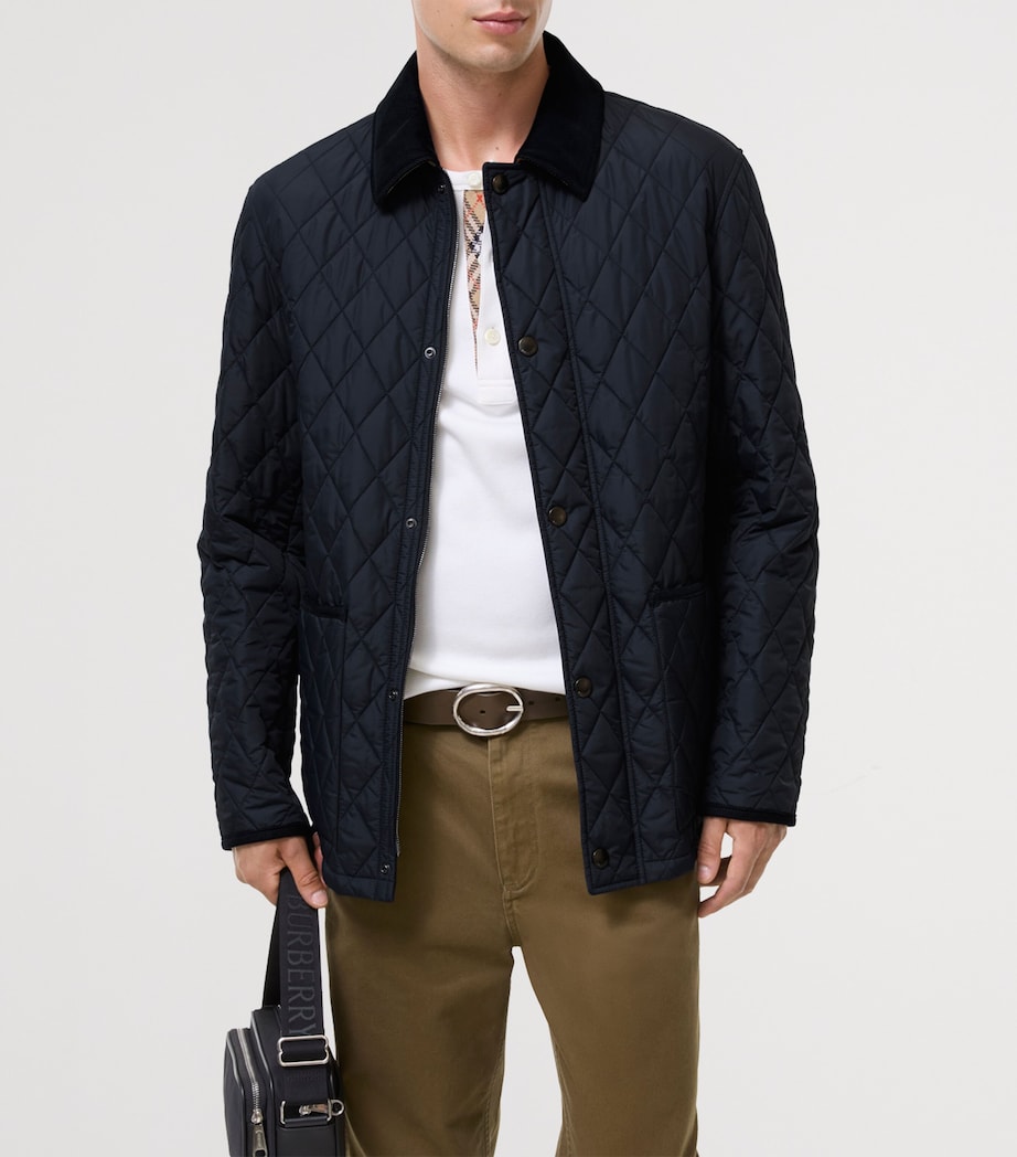 Burberry Mens Quilted Barn Jacket Navy Image 2
