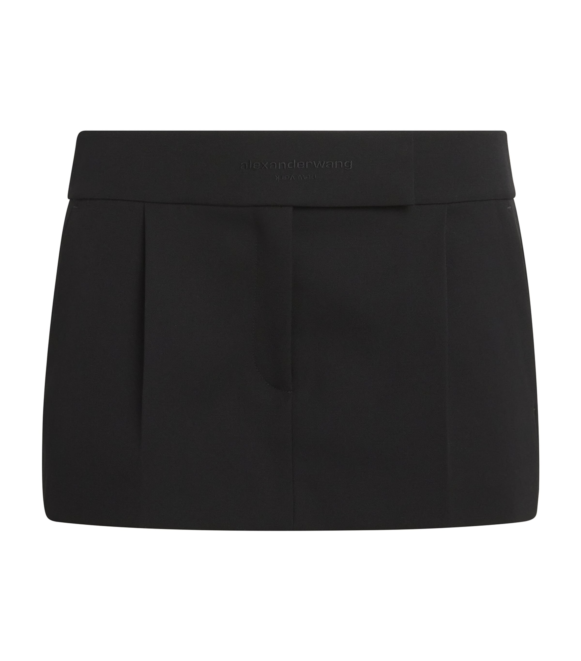 Wool Low-Rise Mini Skort 001BLACK Image 1