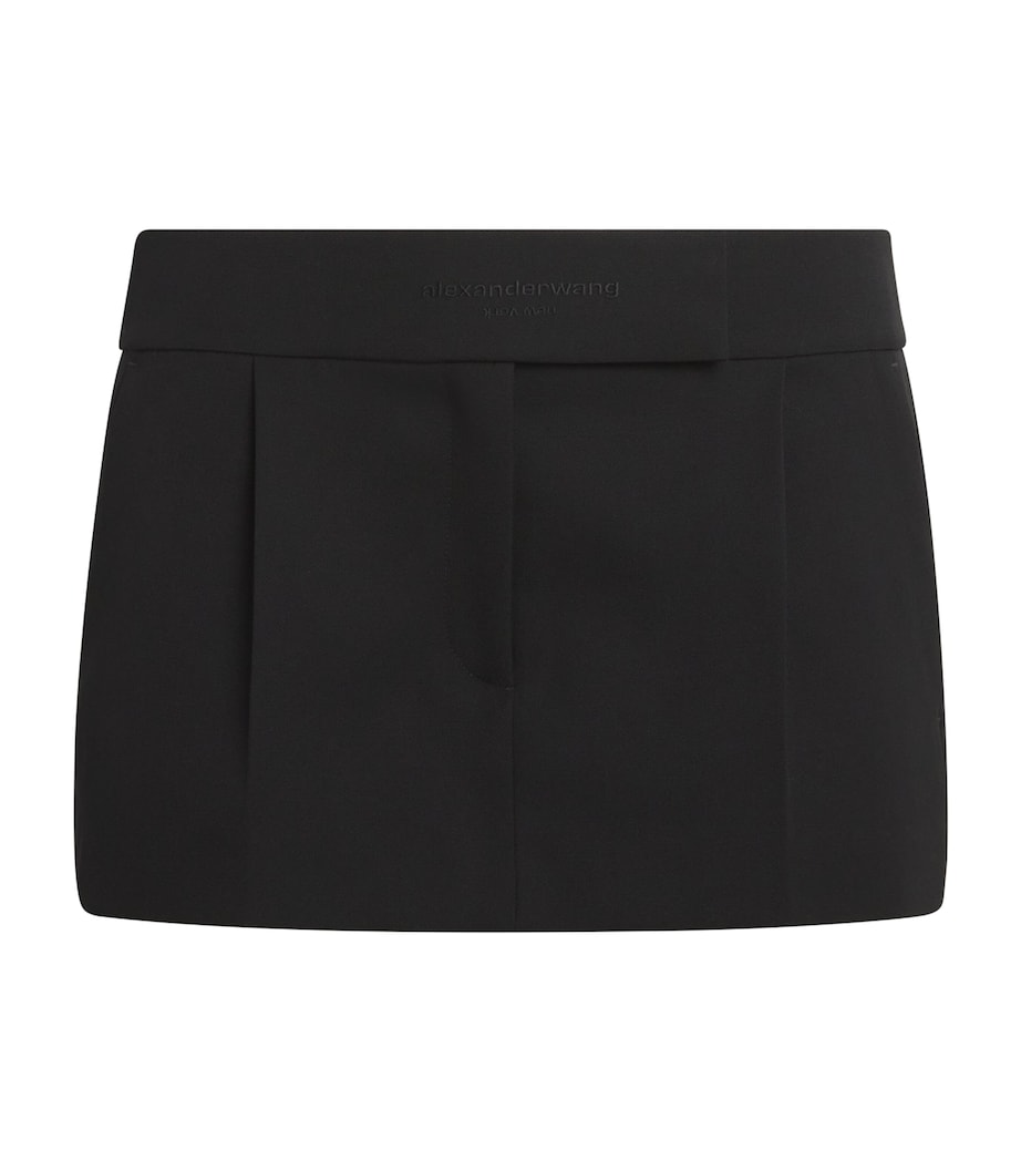 Wool Low-Rise Mini Skort 001BLACK Image 1