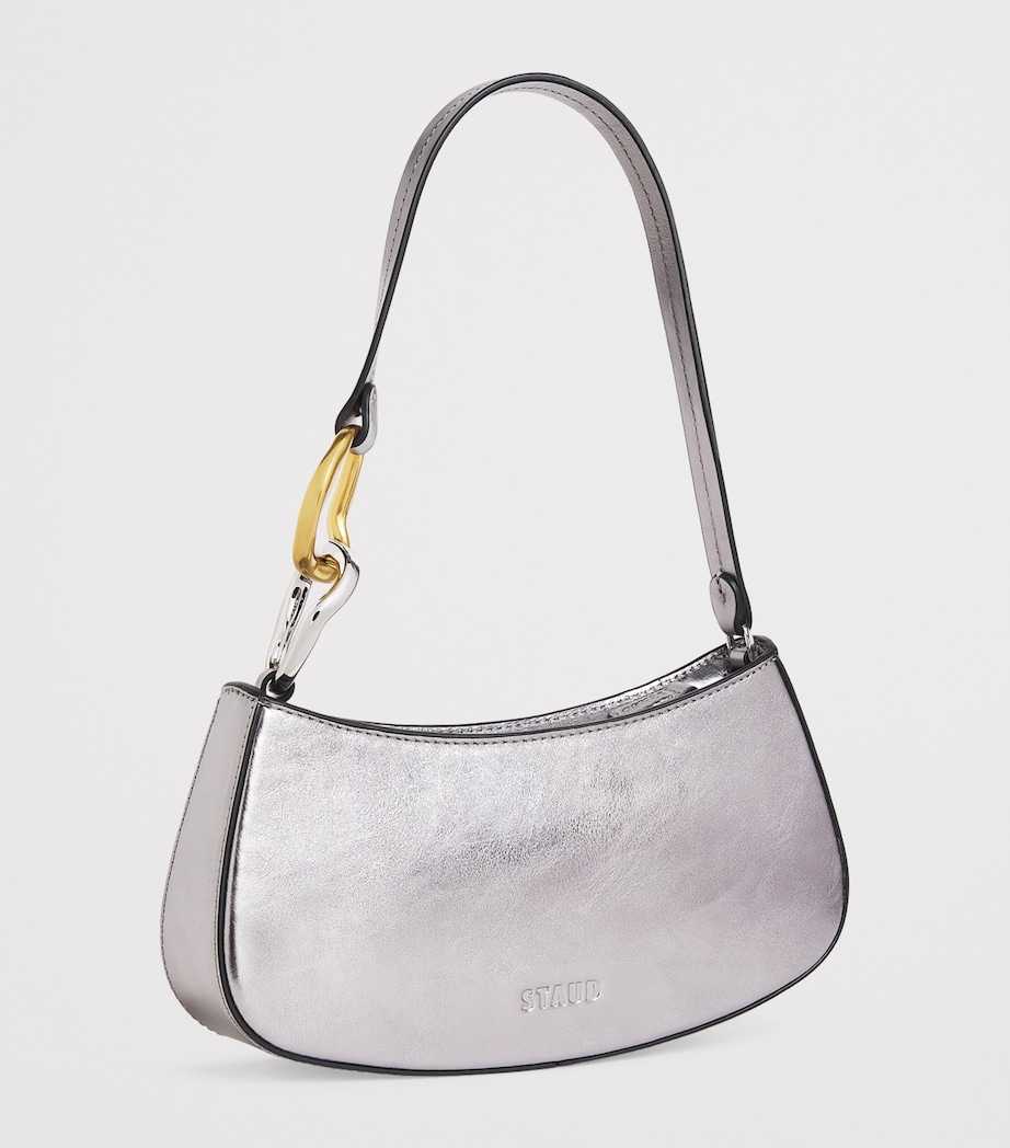 STAUD Leather Ollie Mini Bag Pwtr Pewter Image 3