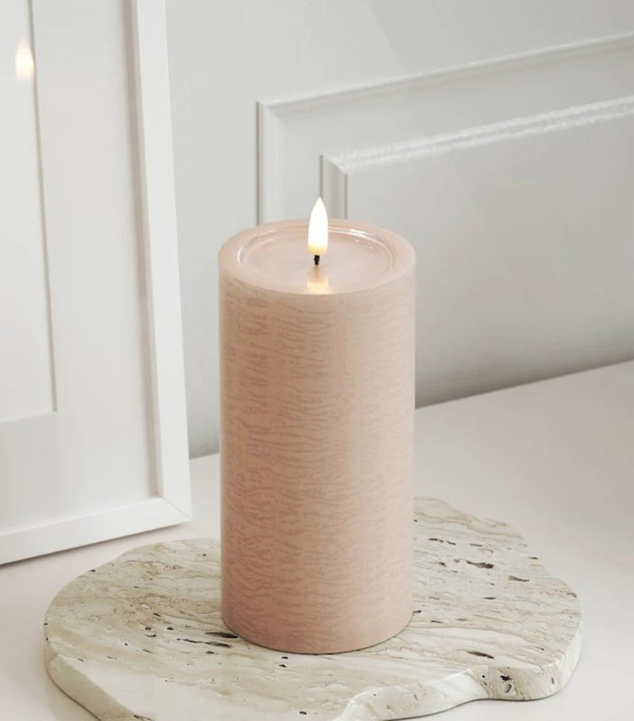 Deluxe Homeart Unique Pillar Candle (15cm) Rose Image 3