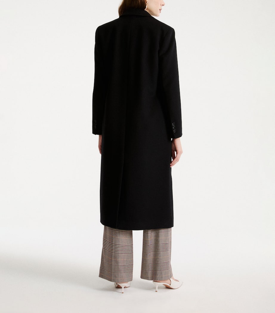 Marella Womens Virgin Wool-Cashmere Coat Black Image 3