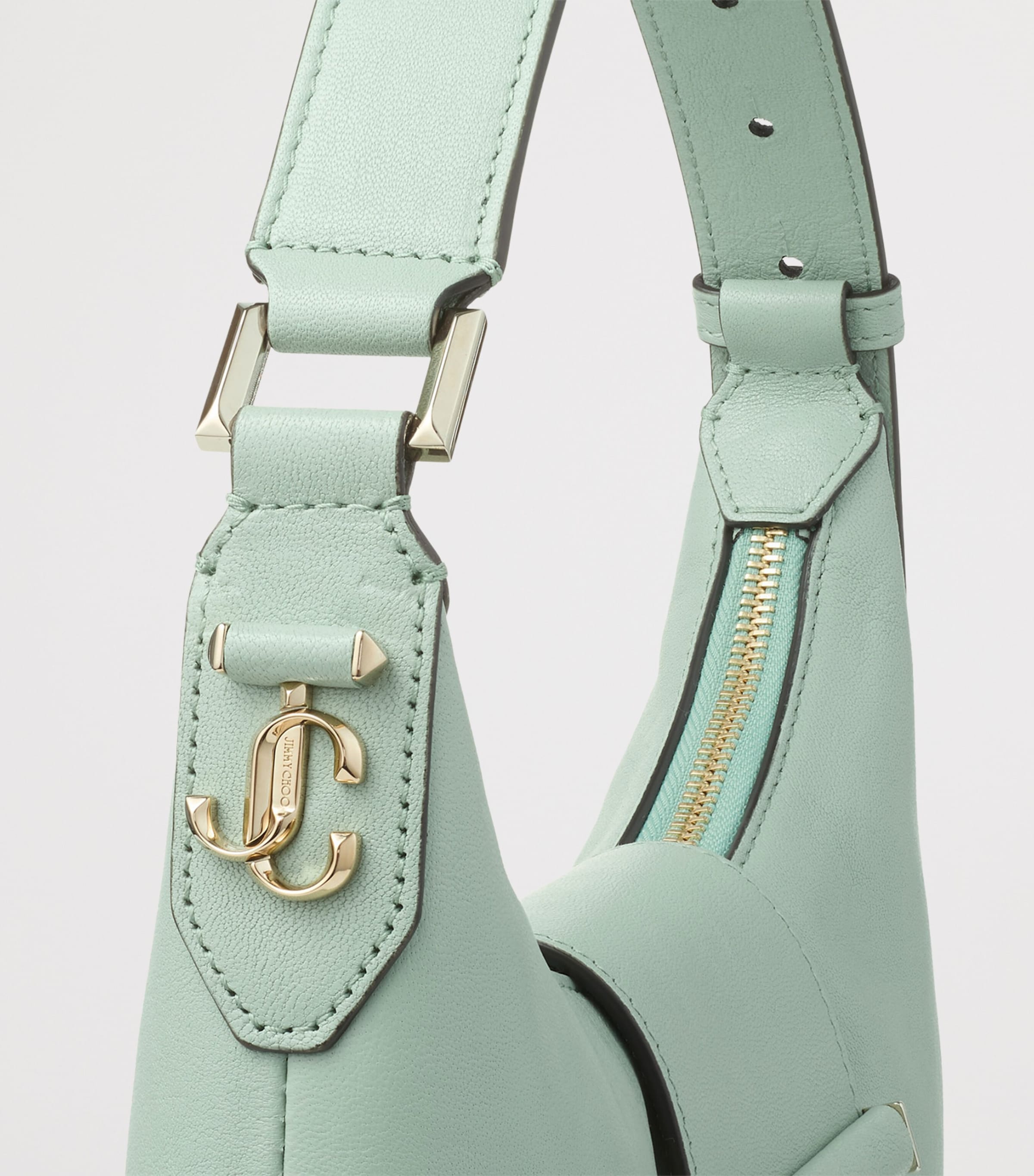 Small Leather Bar Shoulder Bag VERDE/SHINY GOLD Image 5