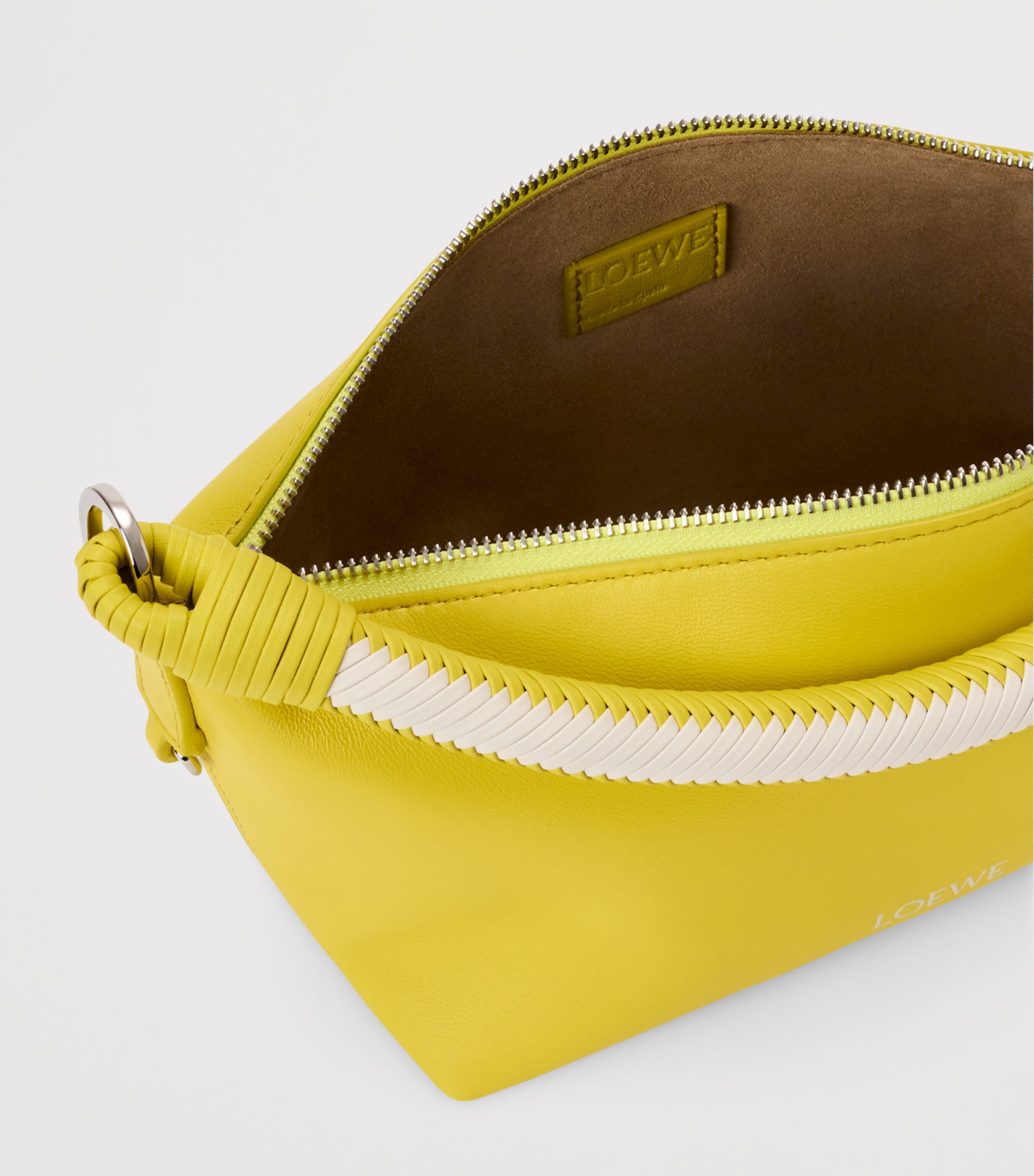 LOEWE Nappa Leather Cala Top-Handle Bag Lemon/soft White Image 6