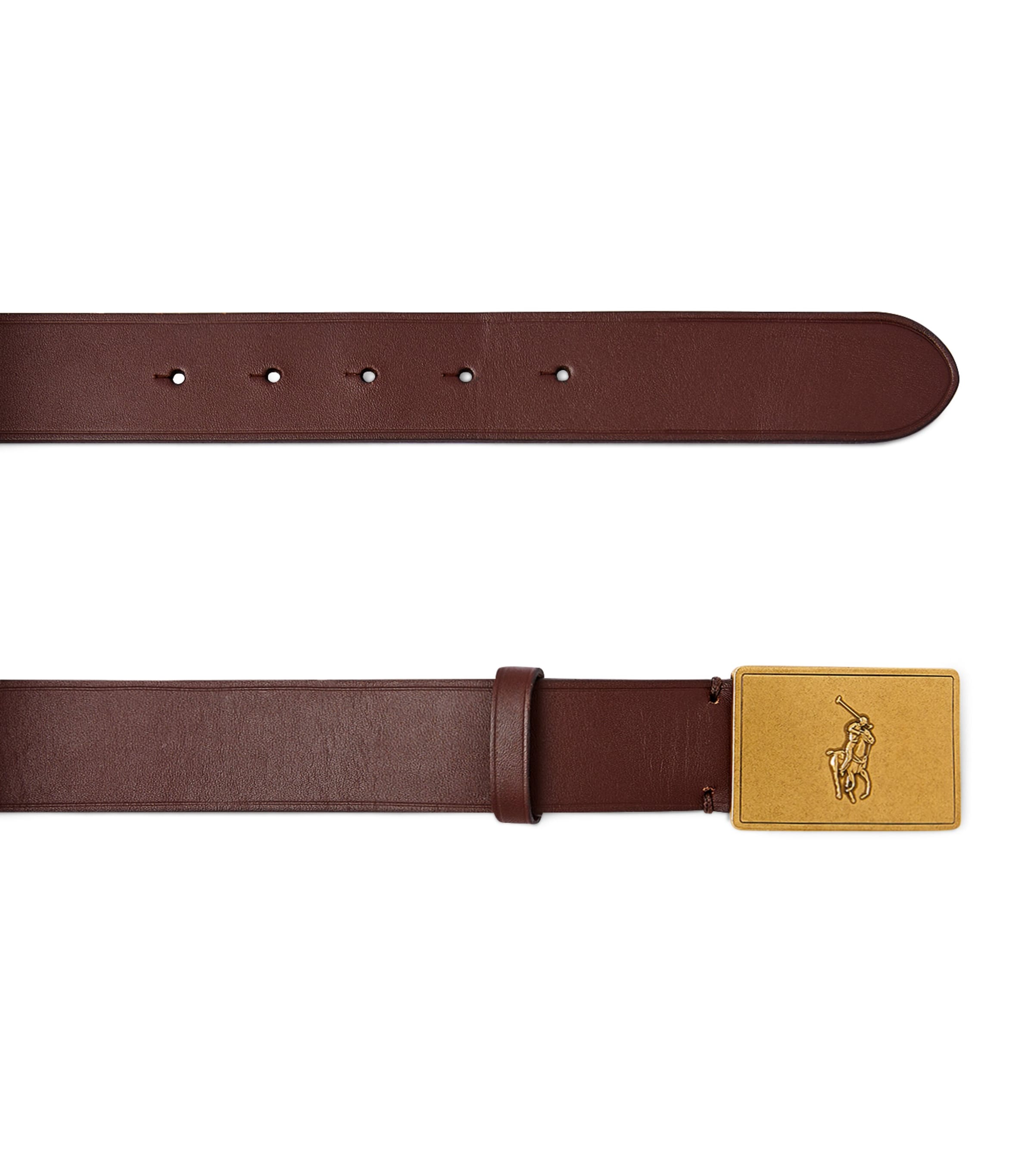 Polo Ralph Lauren Leather Polo Pony Belt Brown Image 3