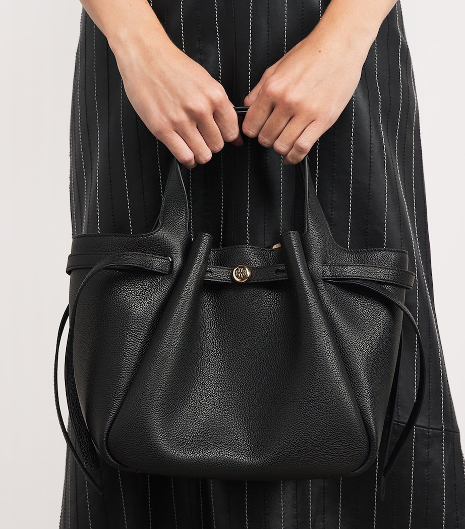 Small Leather Romy Tote Bag BLACK 001 Image 2