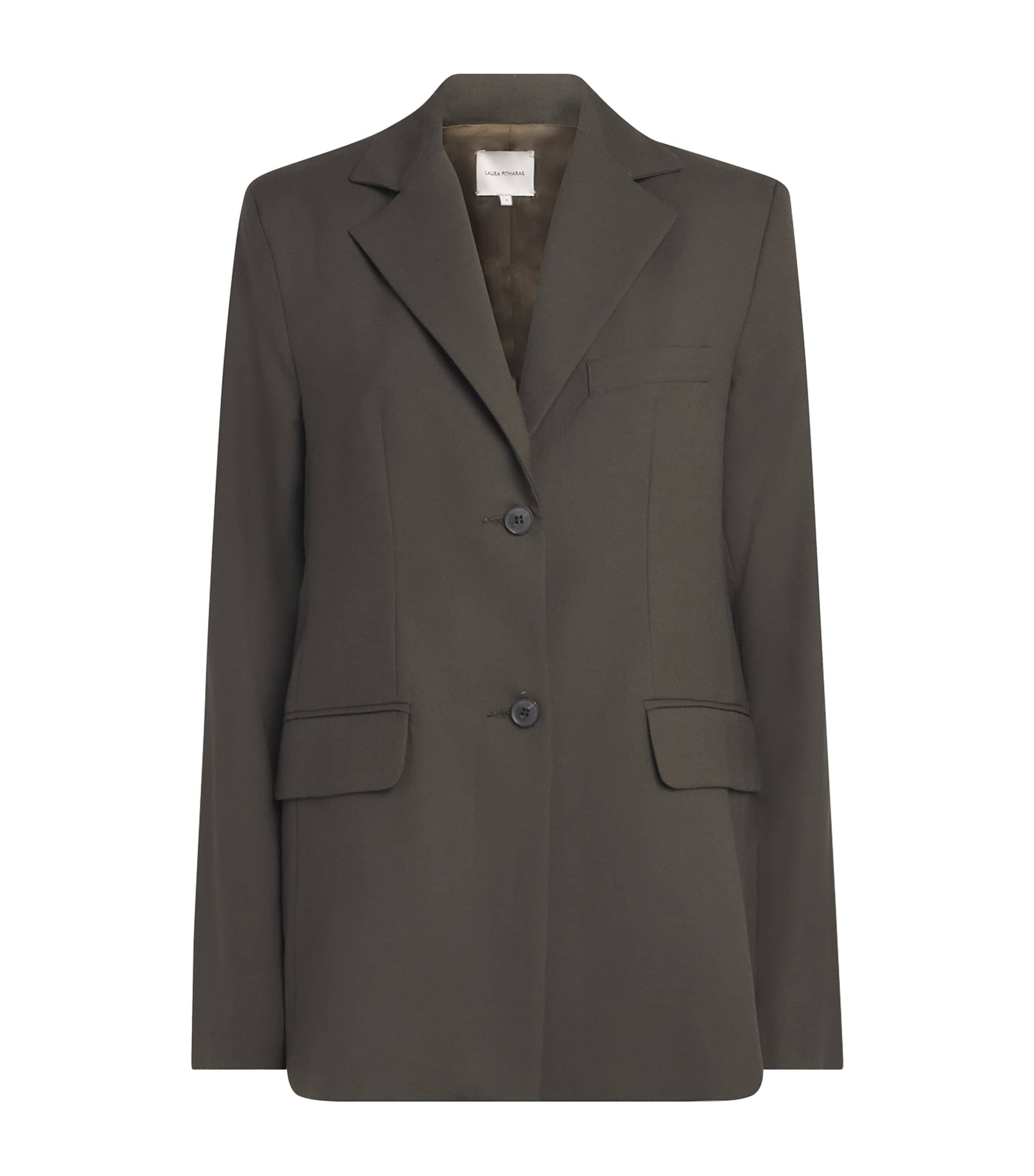 Laura Pitharas Wool Single-breasted Blazer In Green