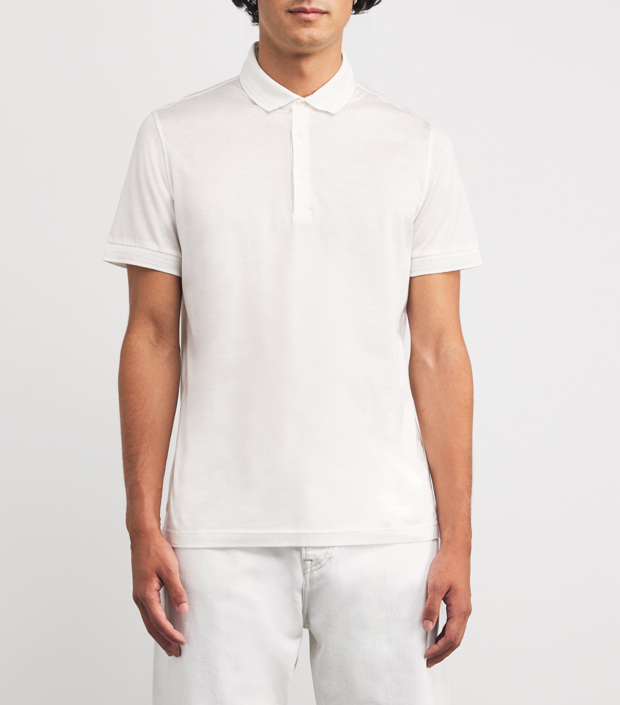 Cotton Jersey Polo Shirt 2W.4 CARTA ZUCCHERO Image 3