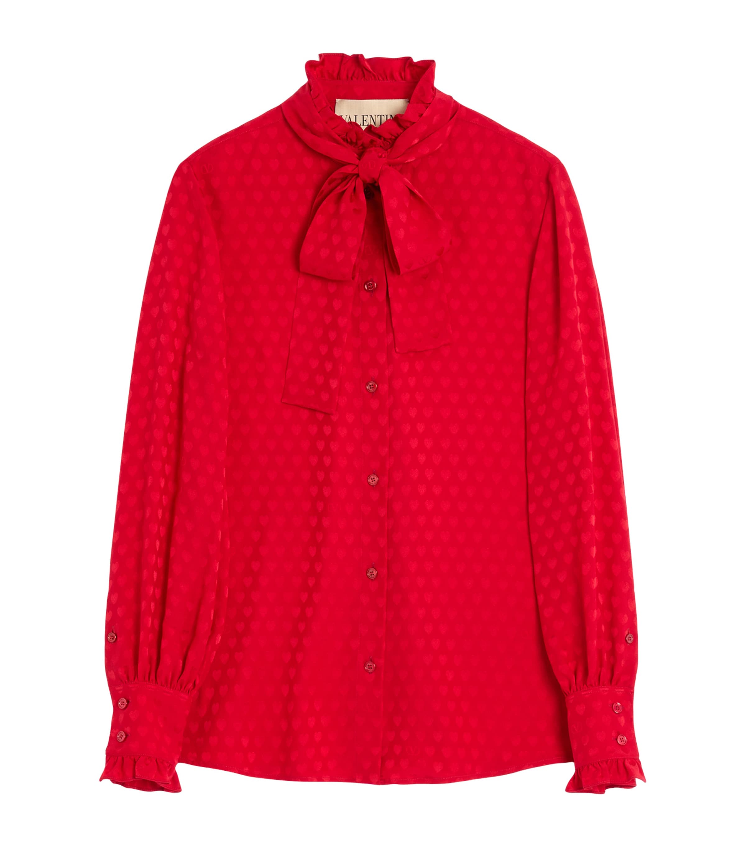 Valentino Crepe De Chine Shirt With Cour De Coeur Print