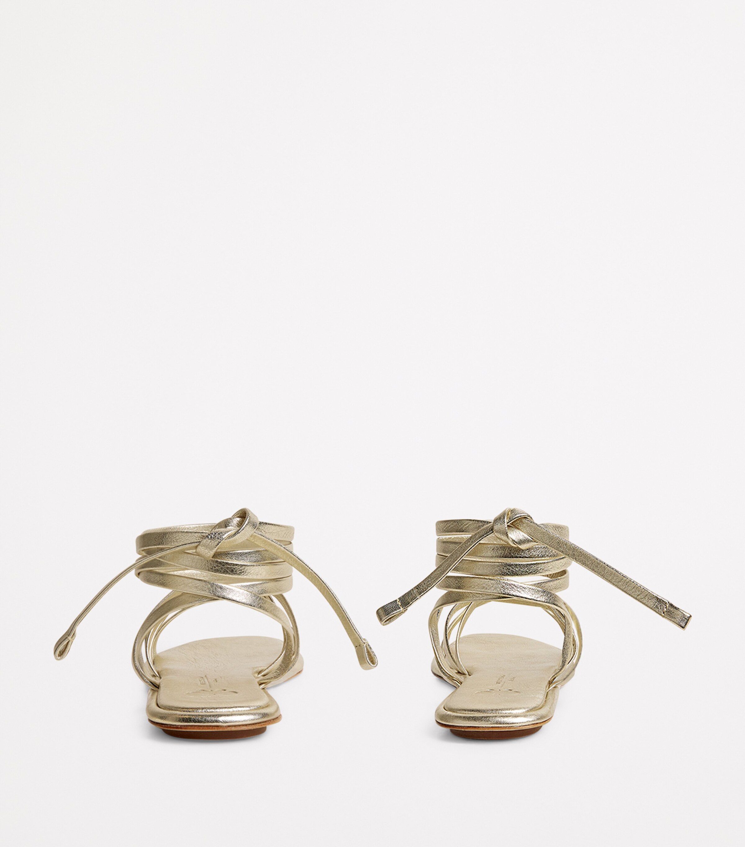 Metallic Leather Gladiator Sandals GOLD Image 4