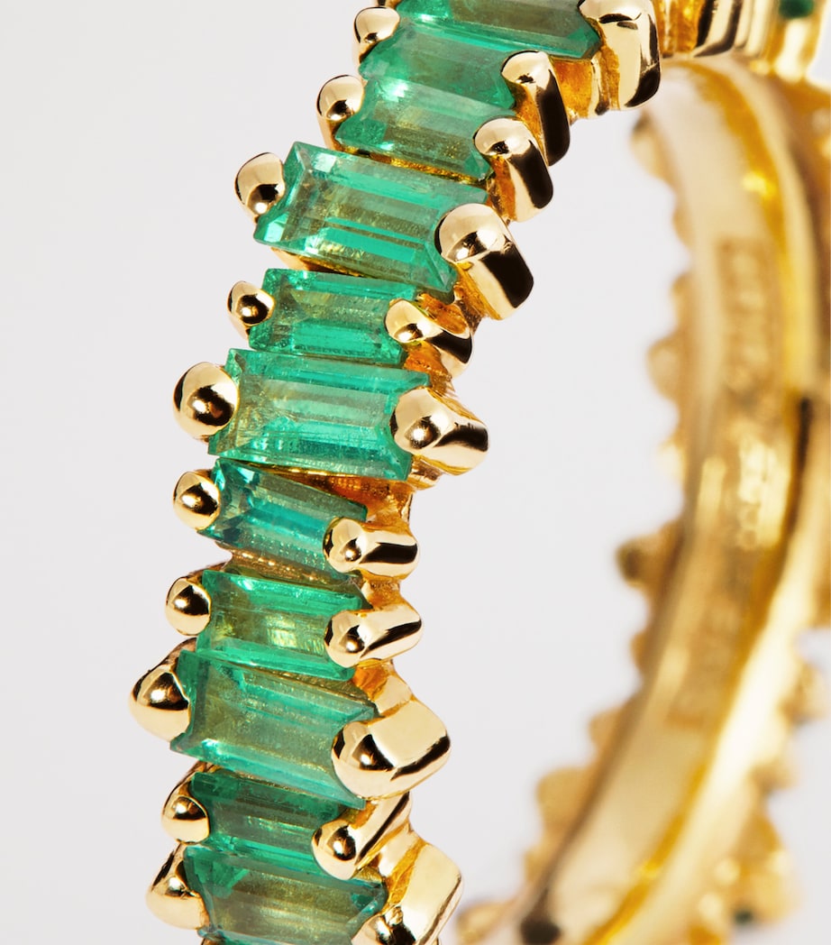 Yellow Gold and Emerald Bold Eternity Ring 18K YG/EMER Image 6