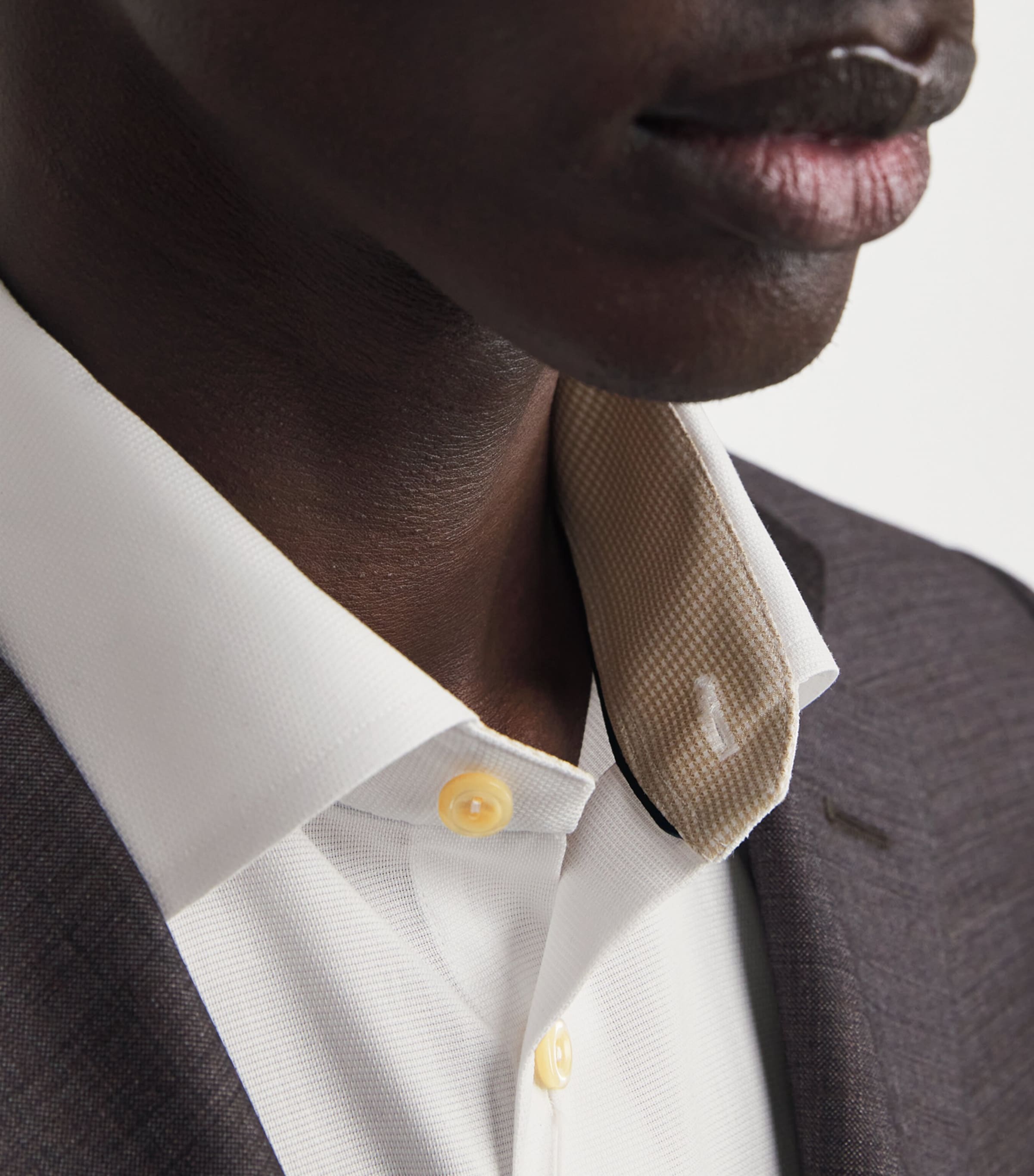 Cotton Semi Solid Slim-Fit Shirt WHITE SEMI Image 6