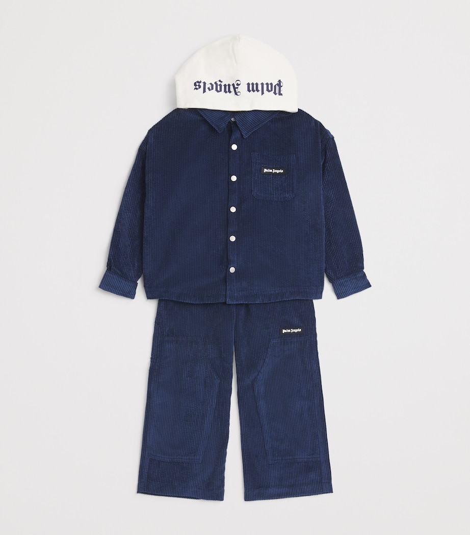 Corduroy Trousers (4-12+ Years) 4603NAVY BLUE-OFFW Image 3