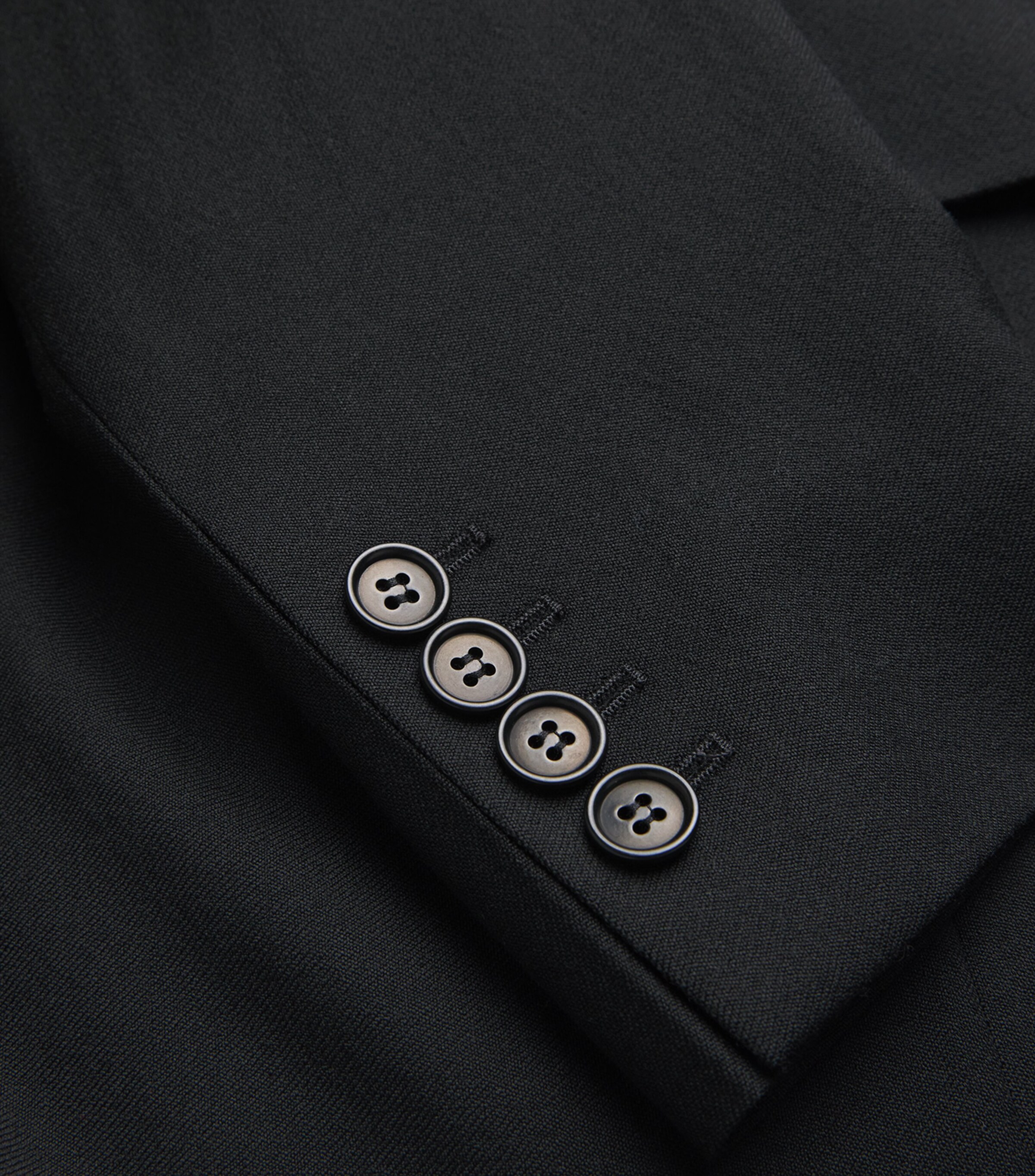 Virgin Wool Double-Breasted Overcoat BLACK Image 5