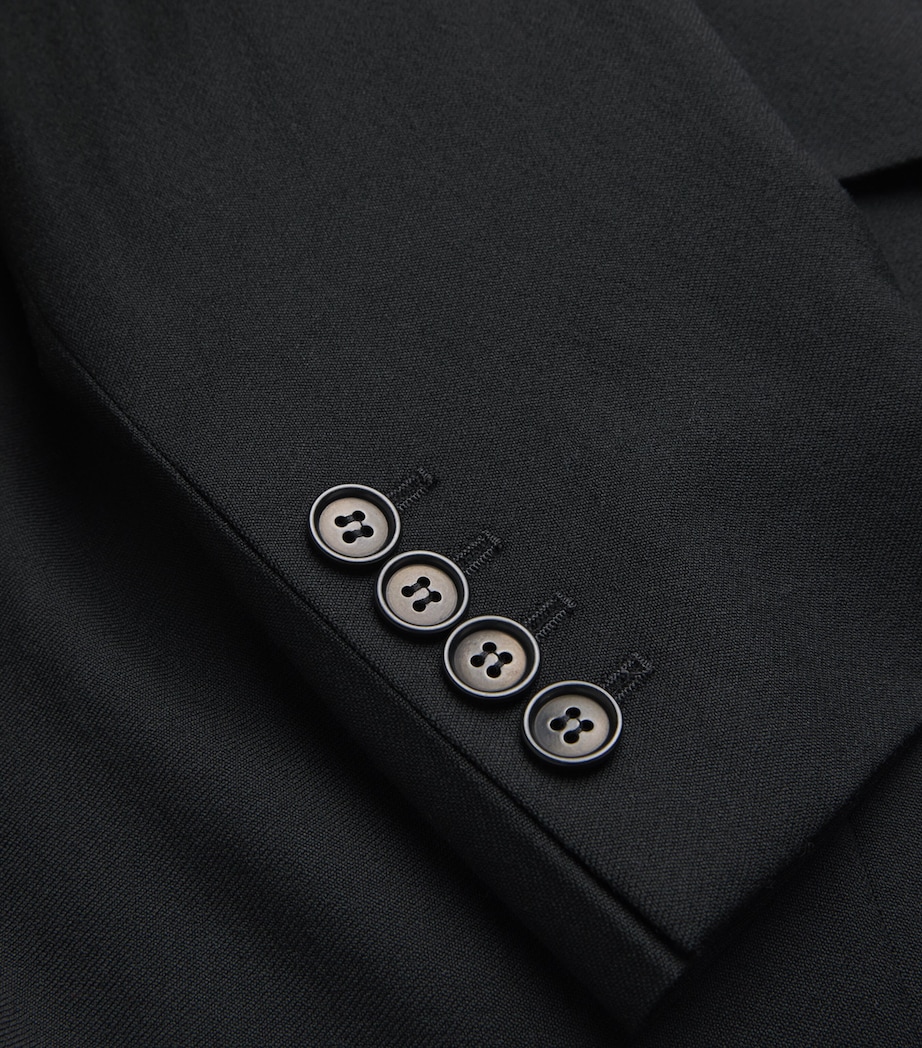 Virgin Wool Double-Breasted Overcoat BLACK Image 5