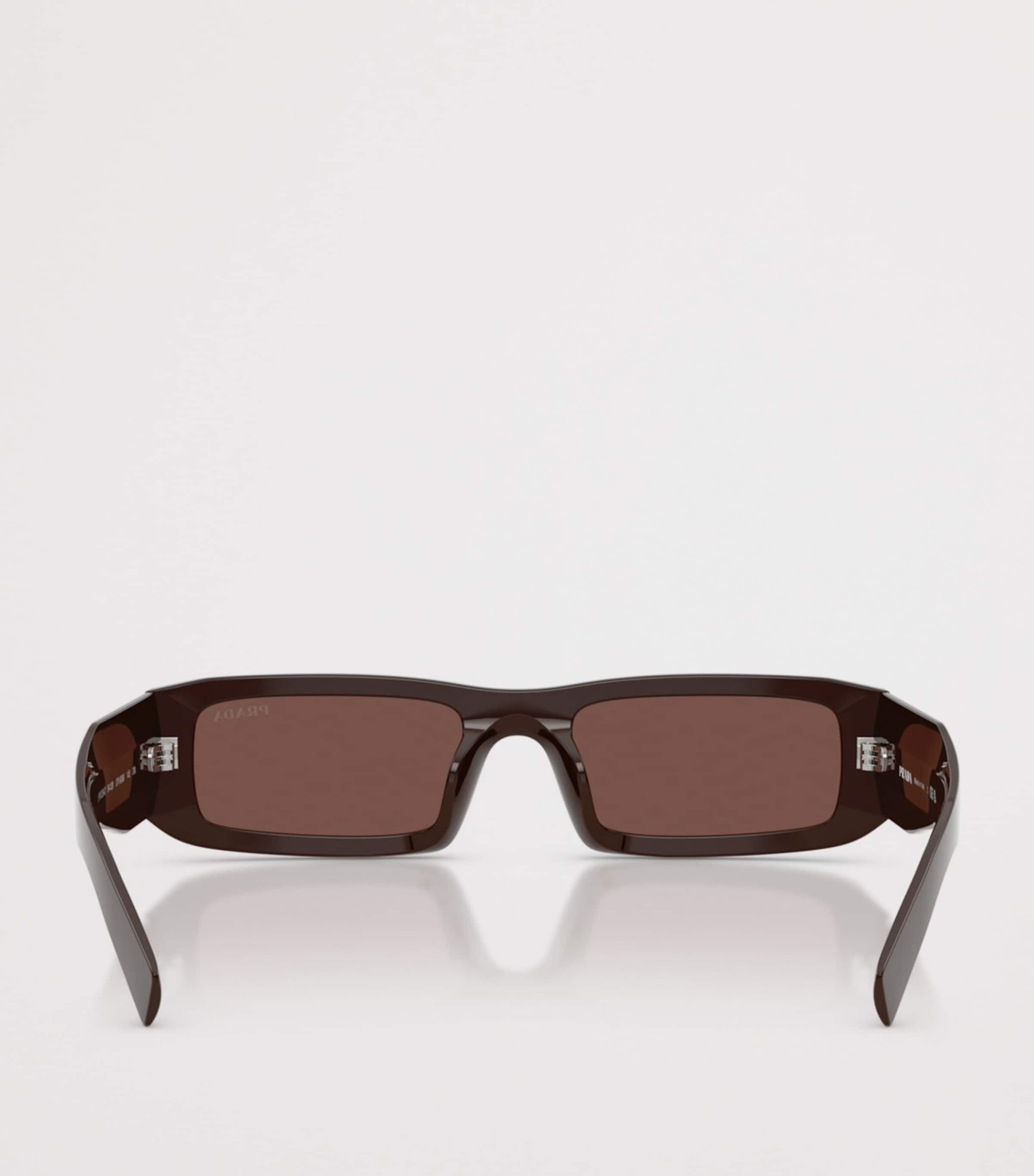 Prada Acetate Rectangle Sunglasses Brown Image 4