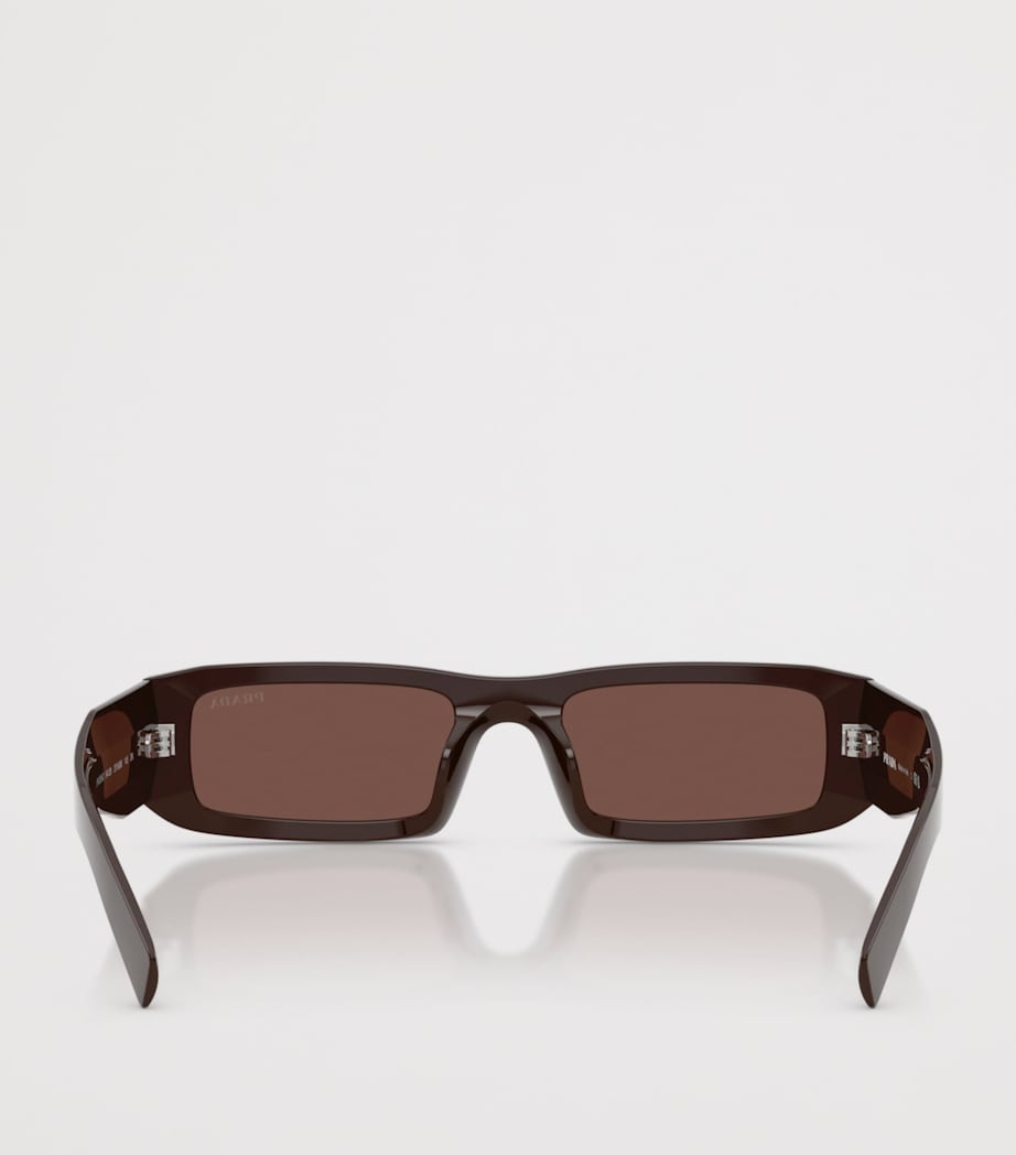 Prada Acetate Rectangle Sunglasses Brown Image 4
