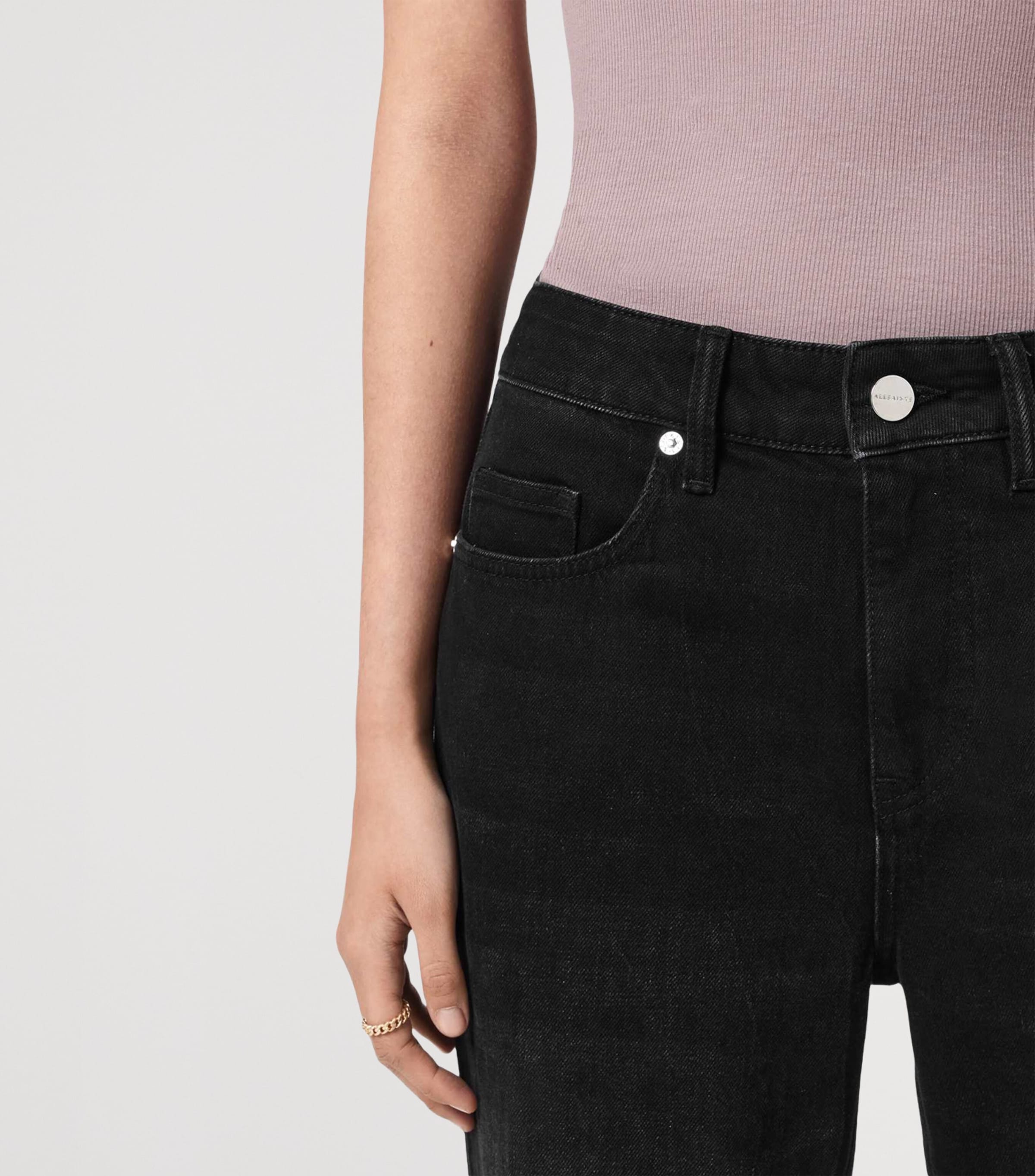 AllSaints Womens Ember Flared Jeans Washed Black Image 5