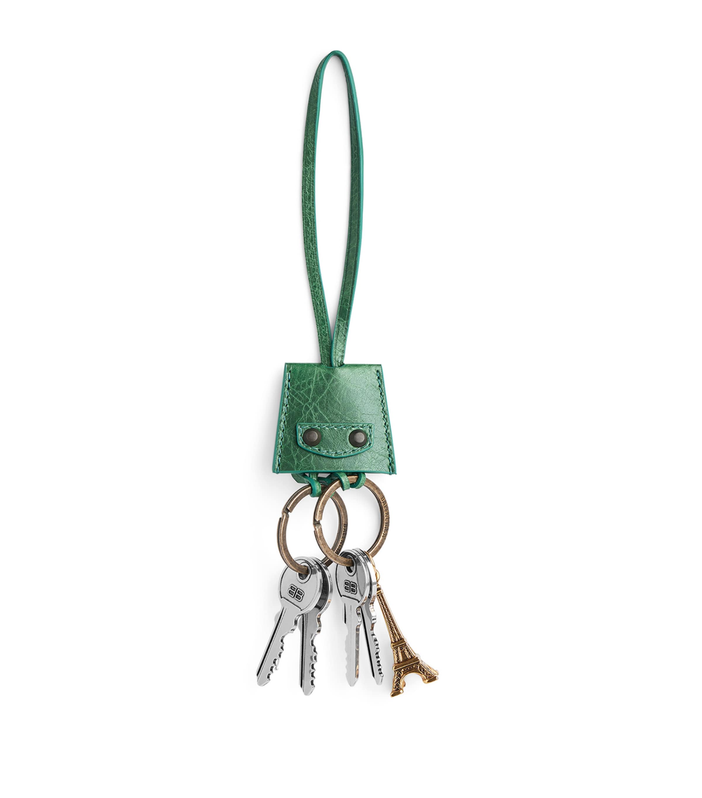 Balenciaga Le City Charm Eiffel Keychain In Green