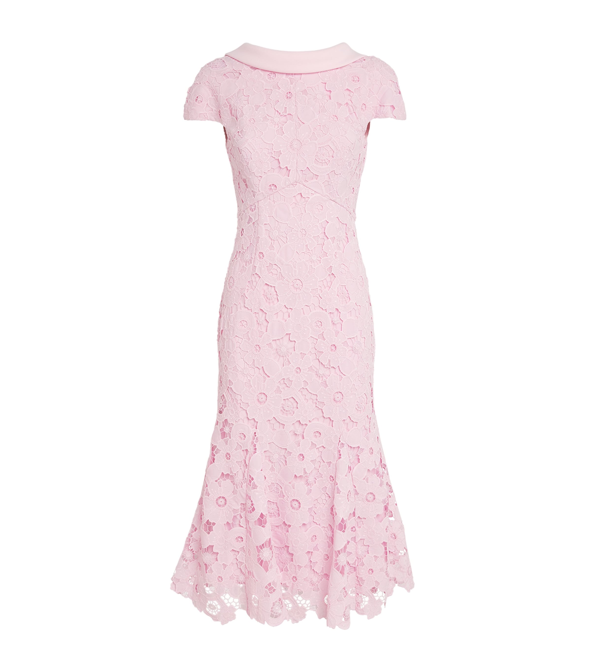 Self-Portrait Womens Lace Scoop-Back Midi Dress Pink Image 1