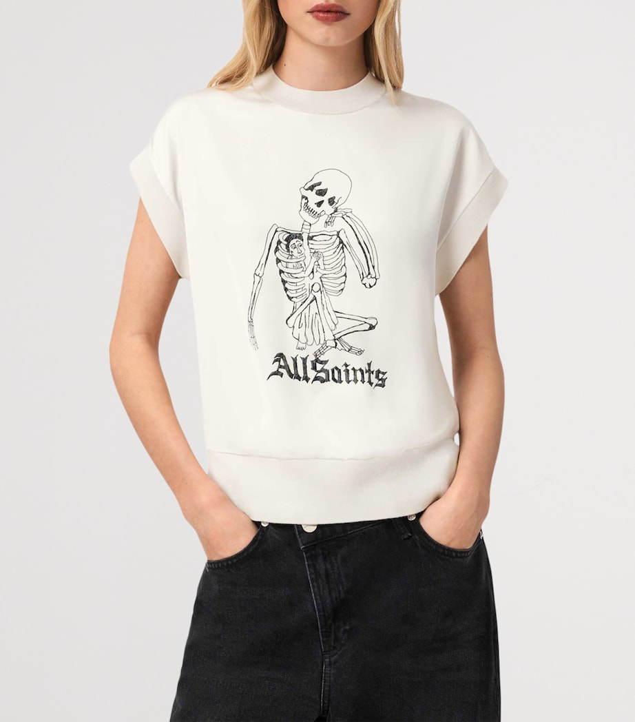 AllSaints Womens Printed Terra T-Shirt Chalk White Image 3