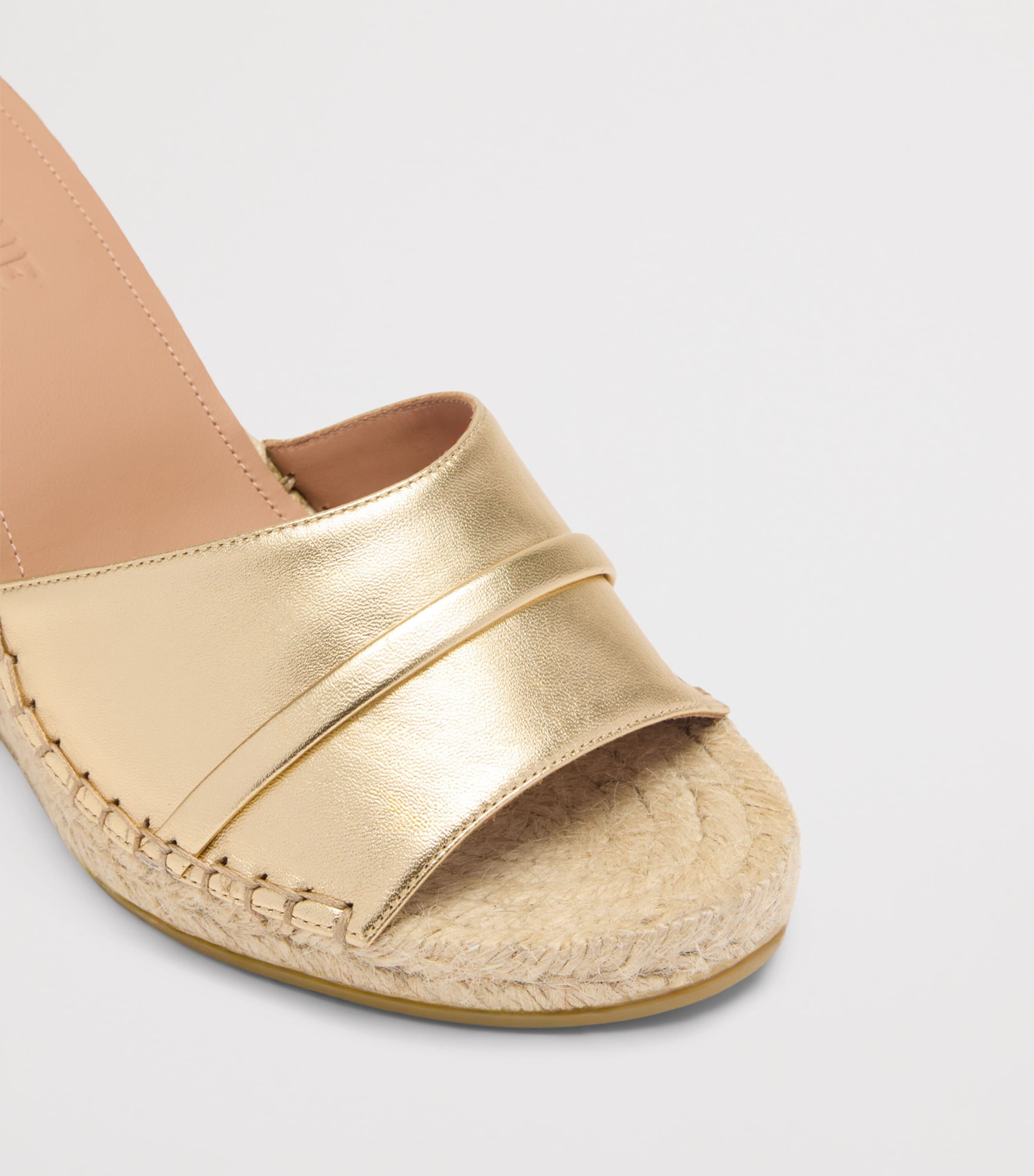 Malone Souliers Metallic Leather Soleil Wedge Espadrilles 85 Antique Gold Image 5