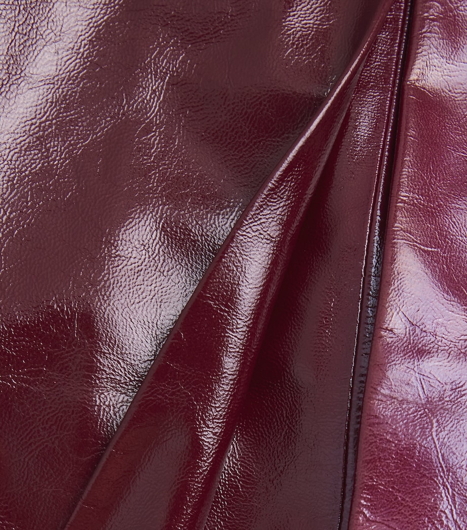 Patent Leather Mini Skirt BURGUNDY Image 5