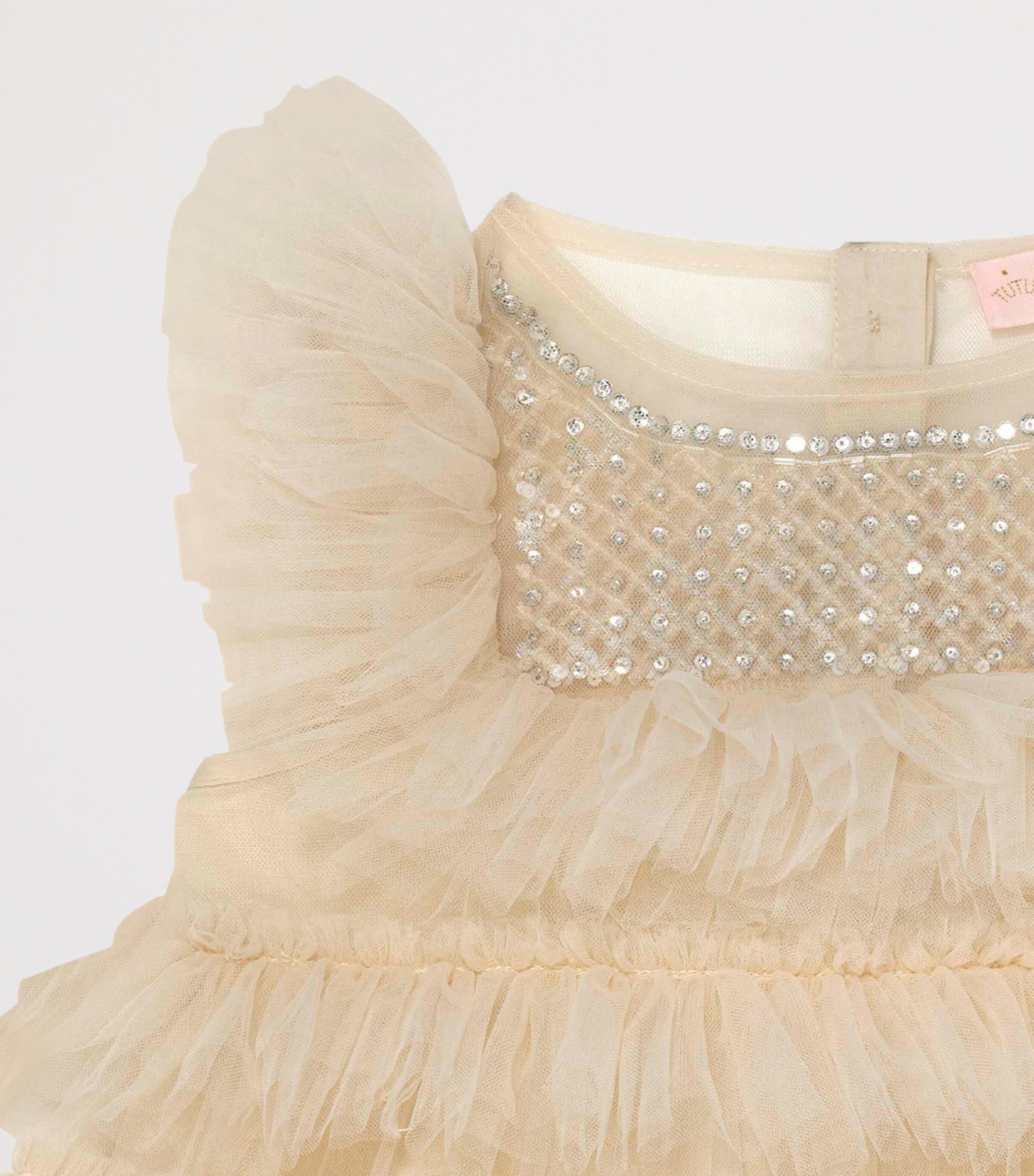 Tulle Bright Star Dress (0-24 Months) LINEN Image 3